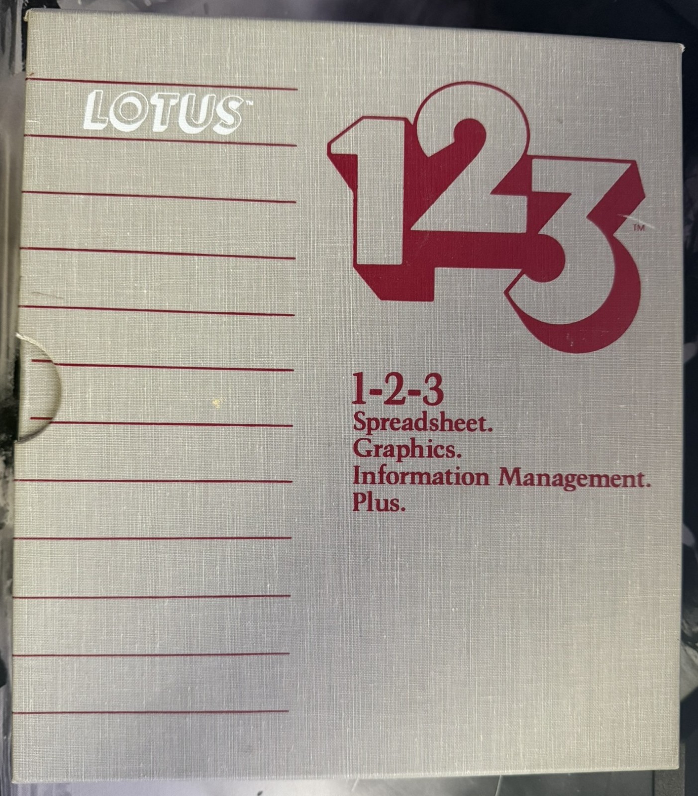 1985 IBM PC Lotus 1-2-3 Release 1A Manual Binder Box Reference Guide NO DISKS
