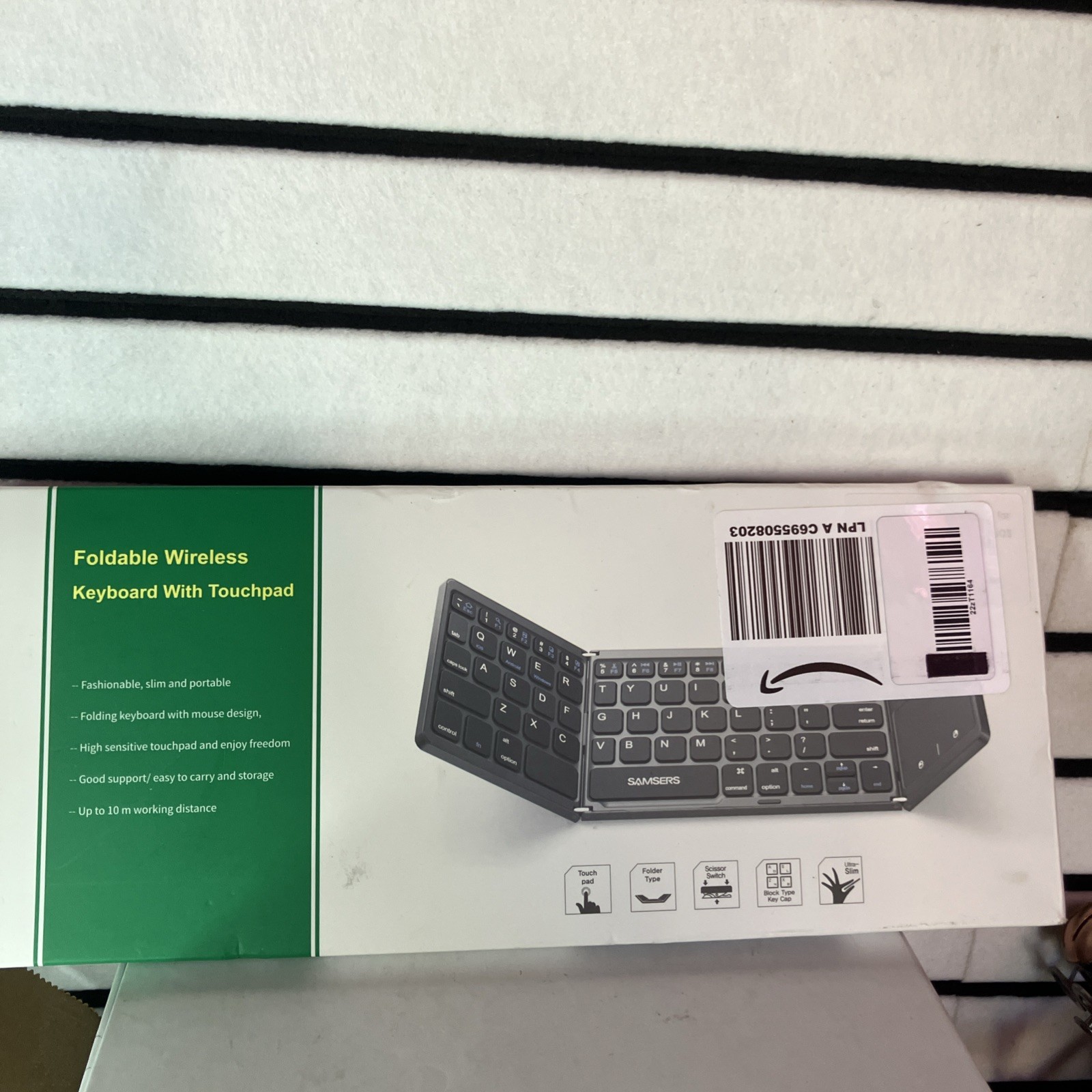 Samsers Multi-Device Foldable Bluetooth Keyboard with Touchpad Rechargeable@6