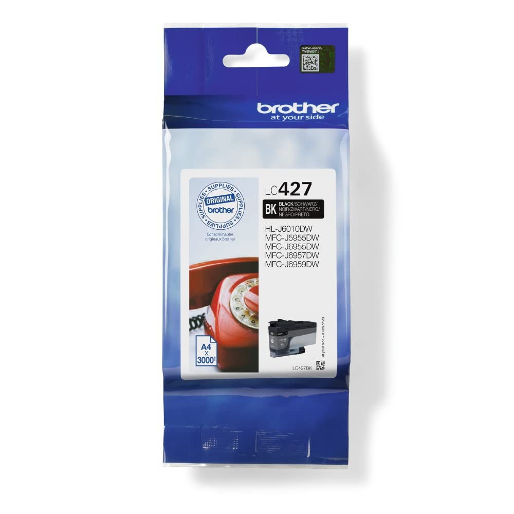 BROTHER LC-427BK Inkjet Cartridge, Black, Single Pack, Standard Yield, Includes