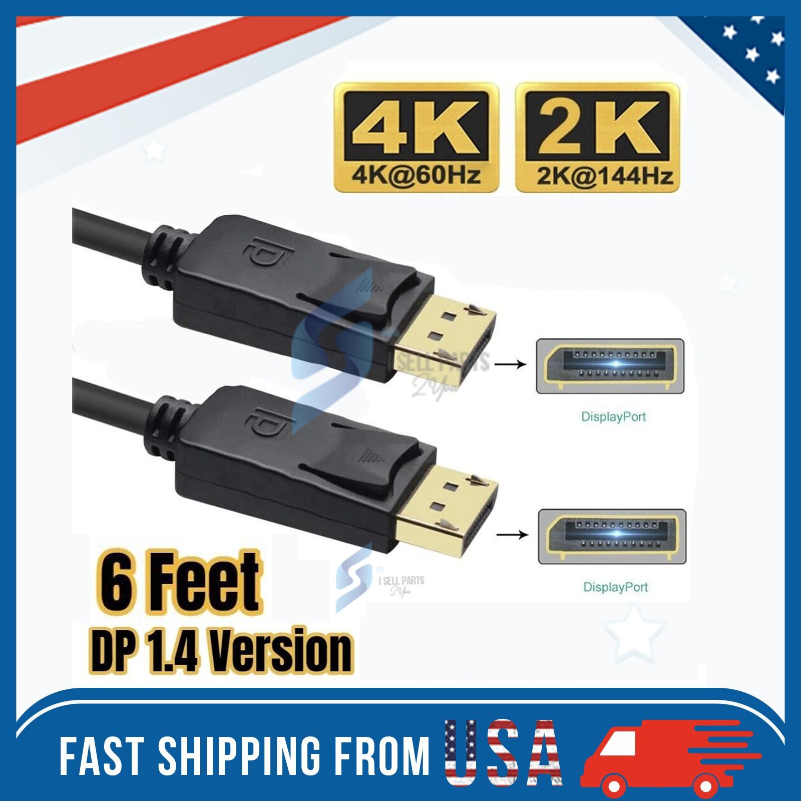 Displayport to Display Port Cable DP Male to Male Cord 4K 60hz HD 6ft/10ft/15ft