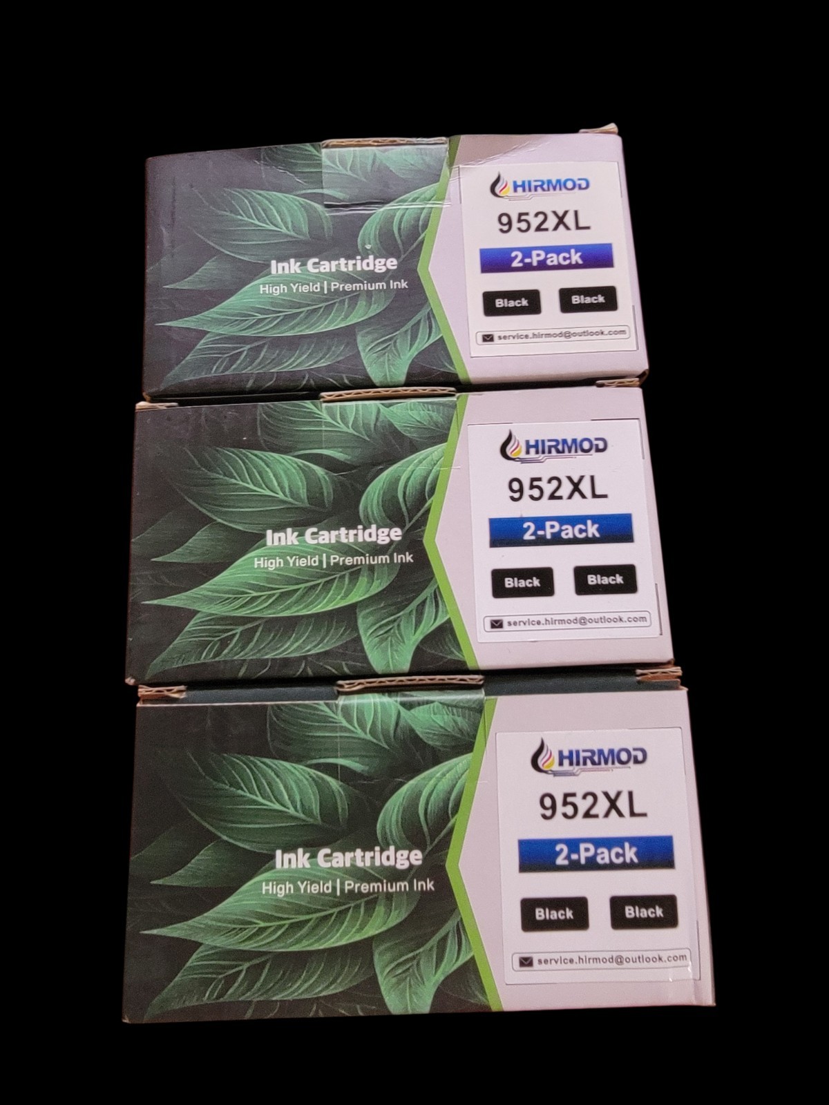 HIRMOD 952XL Ink Cartridge 2 Pack BLACK High Yield Premium Ink Replacement Lot 3