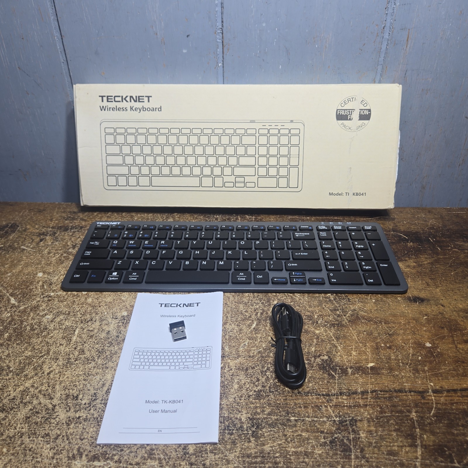 Tecknet wireless keyboard TK-KB041 New In Box