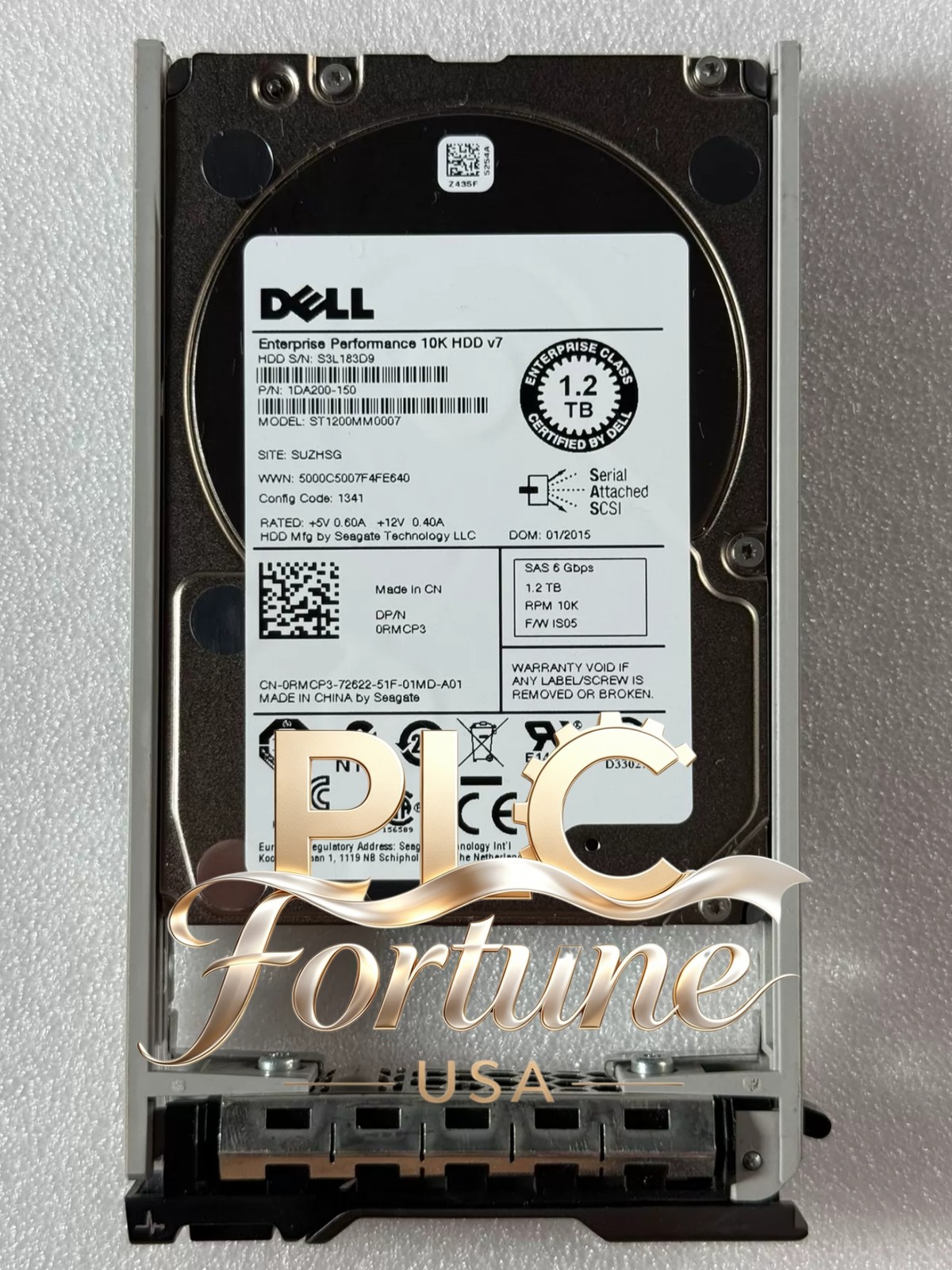 New Dell 0RMCP3 RMCP3 1.2TB ST1200MM0007 10K RPM 6Gb/s 2.5" SAS HDD W/Tray