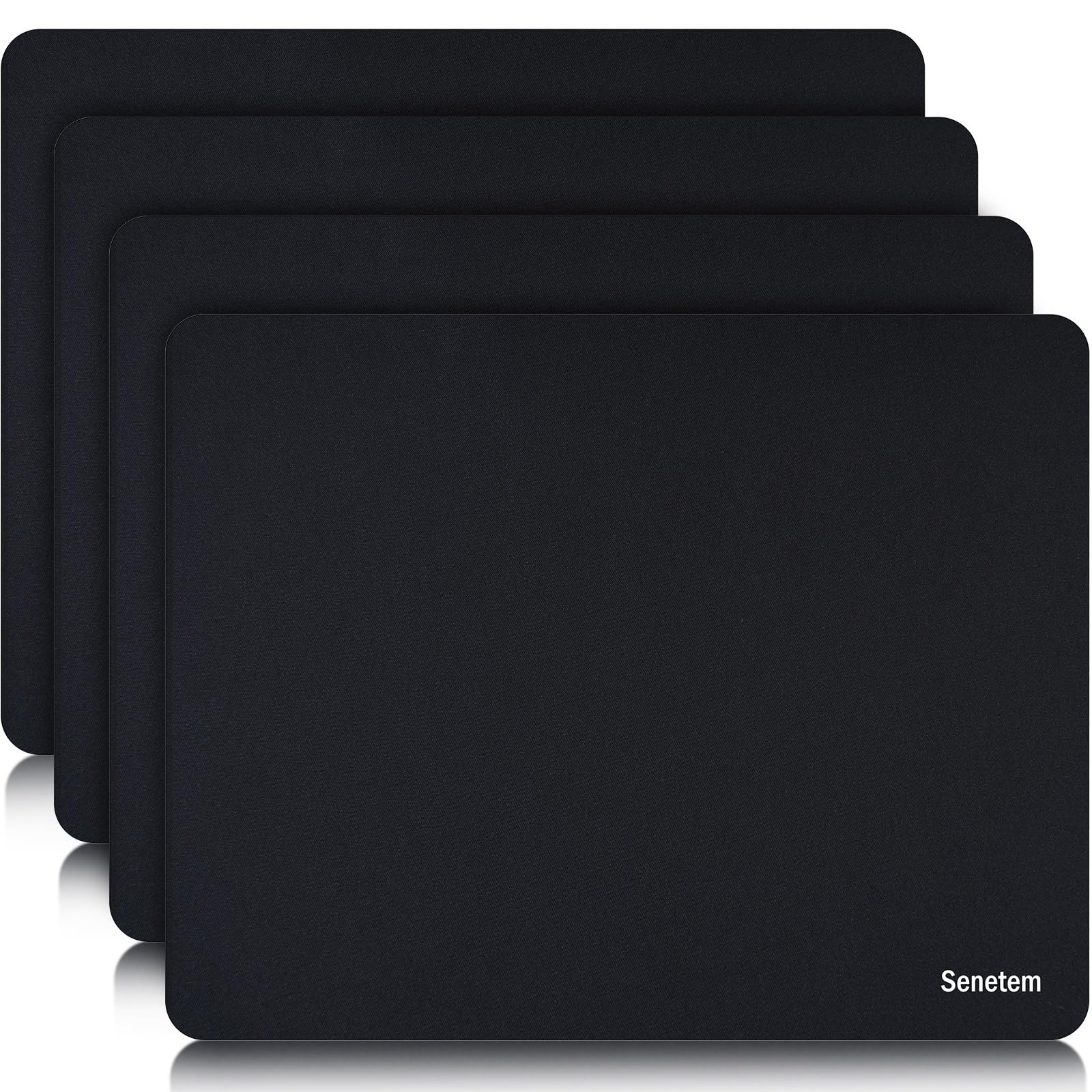 4-Pack Mouse Pad, Ultra-Smooth Gaming Mousepad, Non-Slip Rubber Base, Washabl...
