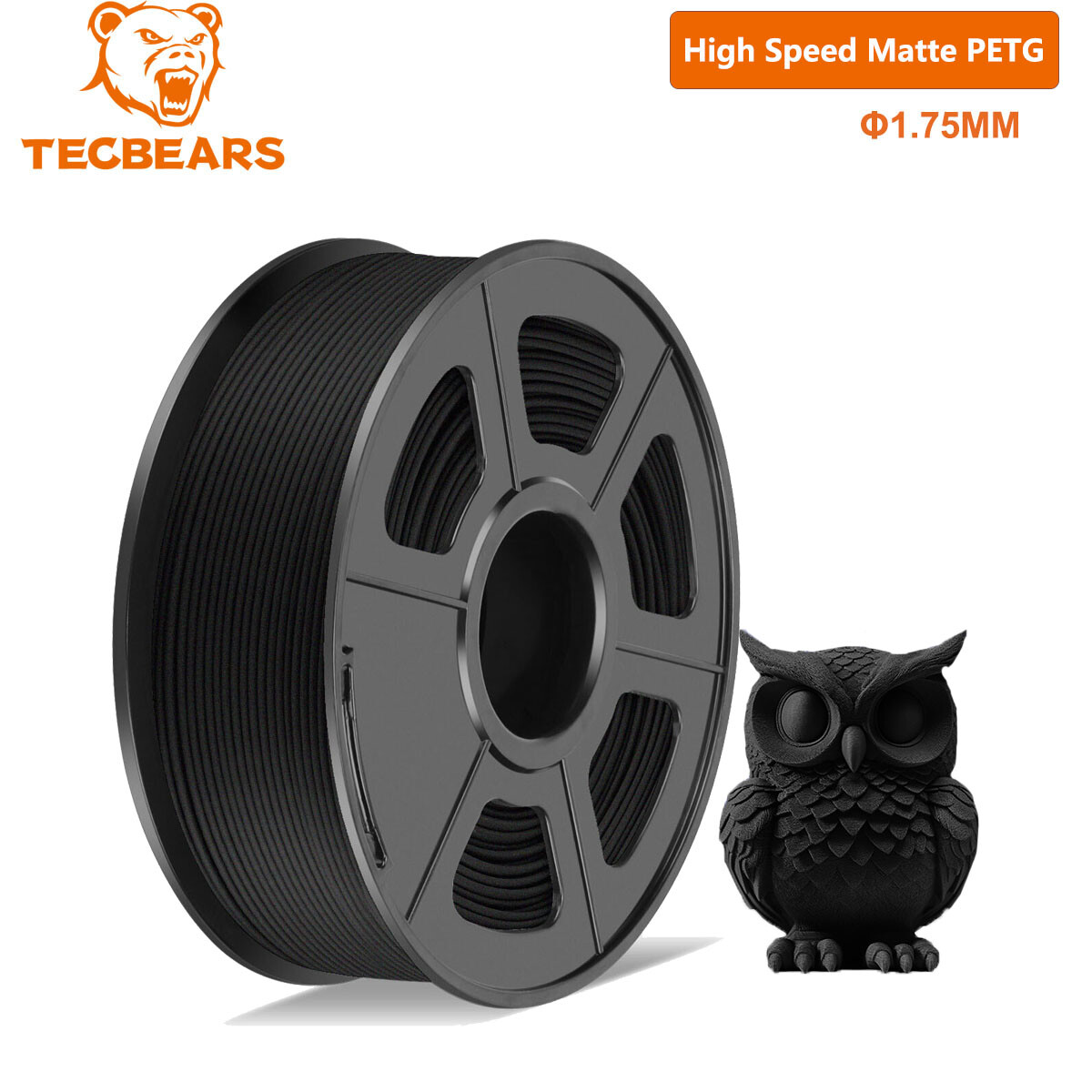 TECBEARS Rapid PETG Filament 600mm/s 3D Printer Filament 1KG 1/5/10 Rolls LOT