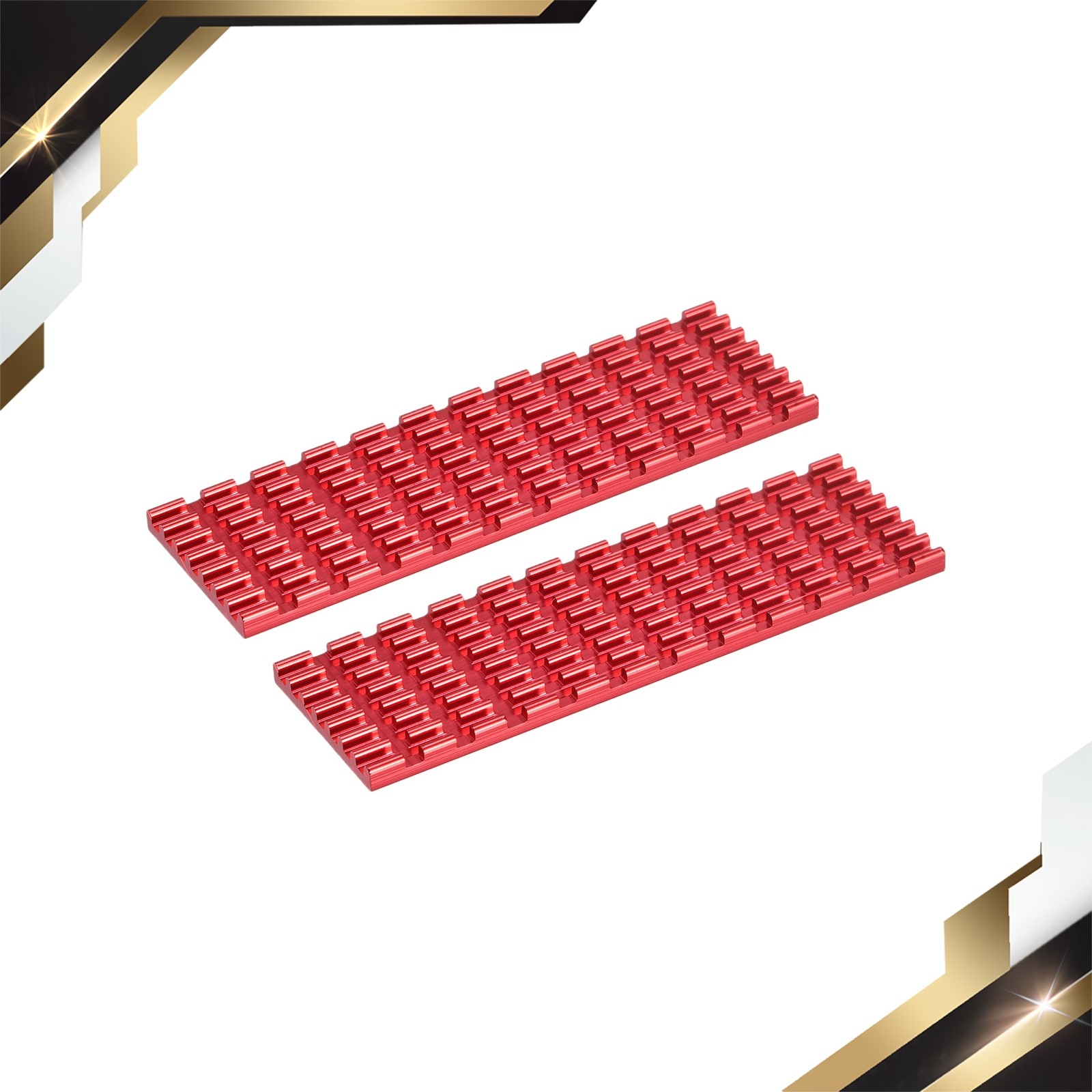2 Pcs M.2 SSD Heatsink Cooler with Thermal Pad for PC 70x22x3mm Red