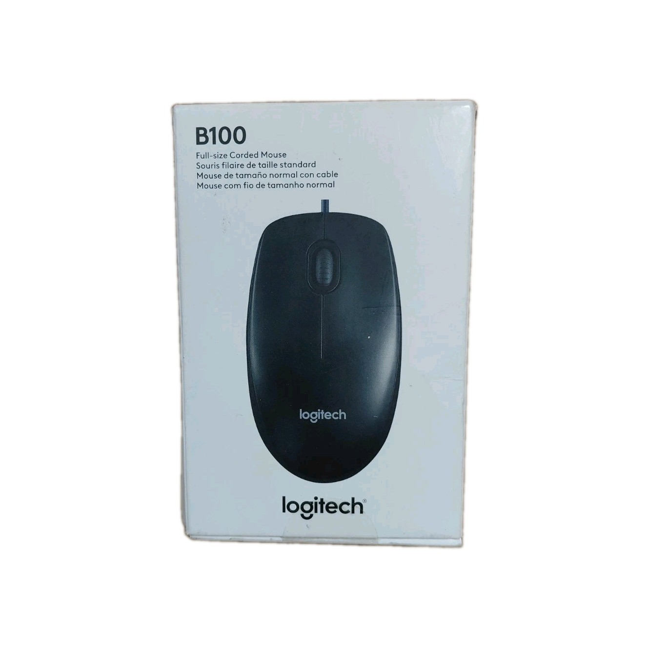 Logitech B100 Optical Full-Size Corded Business Mouse New