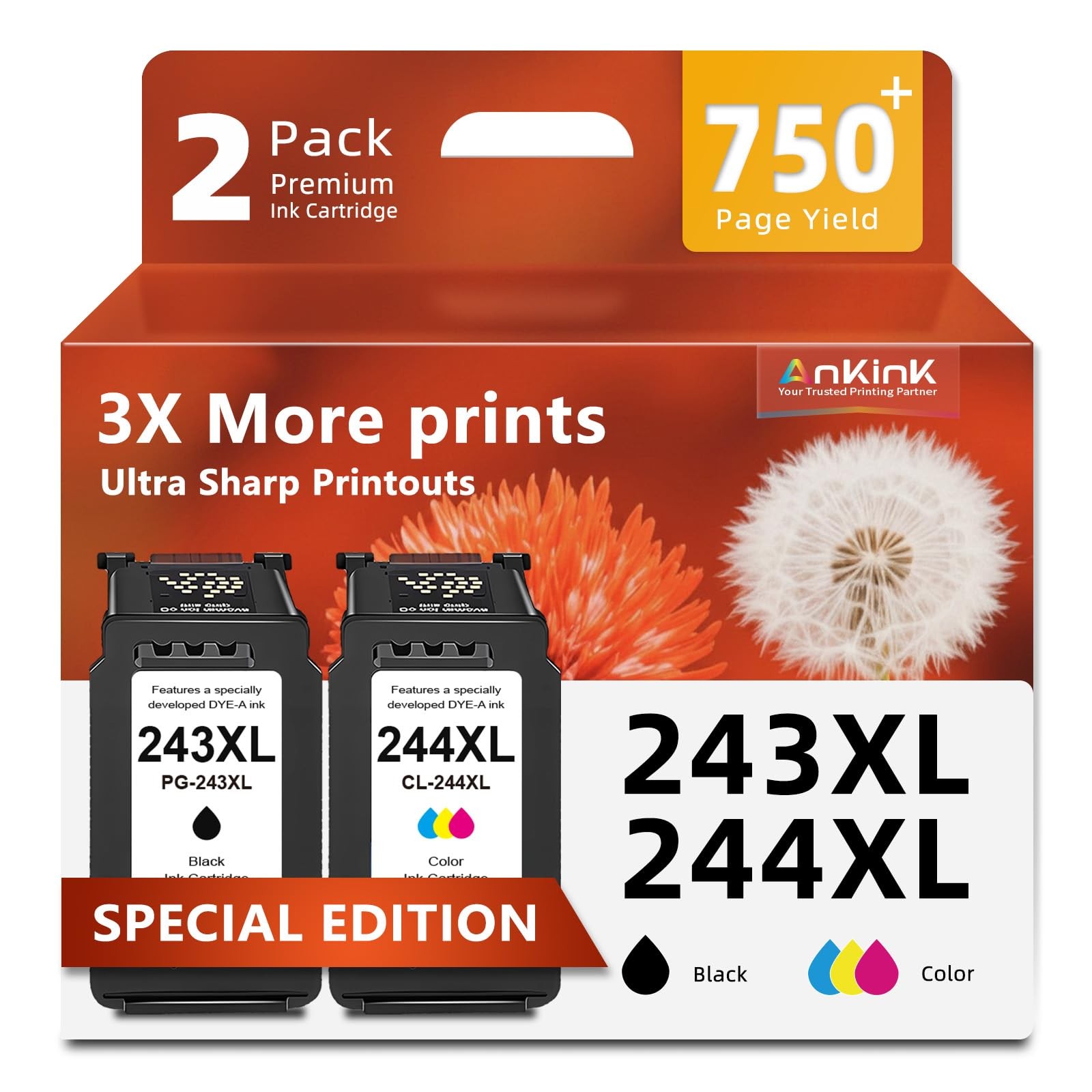 243XL 244XL Ink Cartridges Replacement for Canon Ink 243 244 PG-243 CL-244 24...