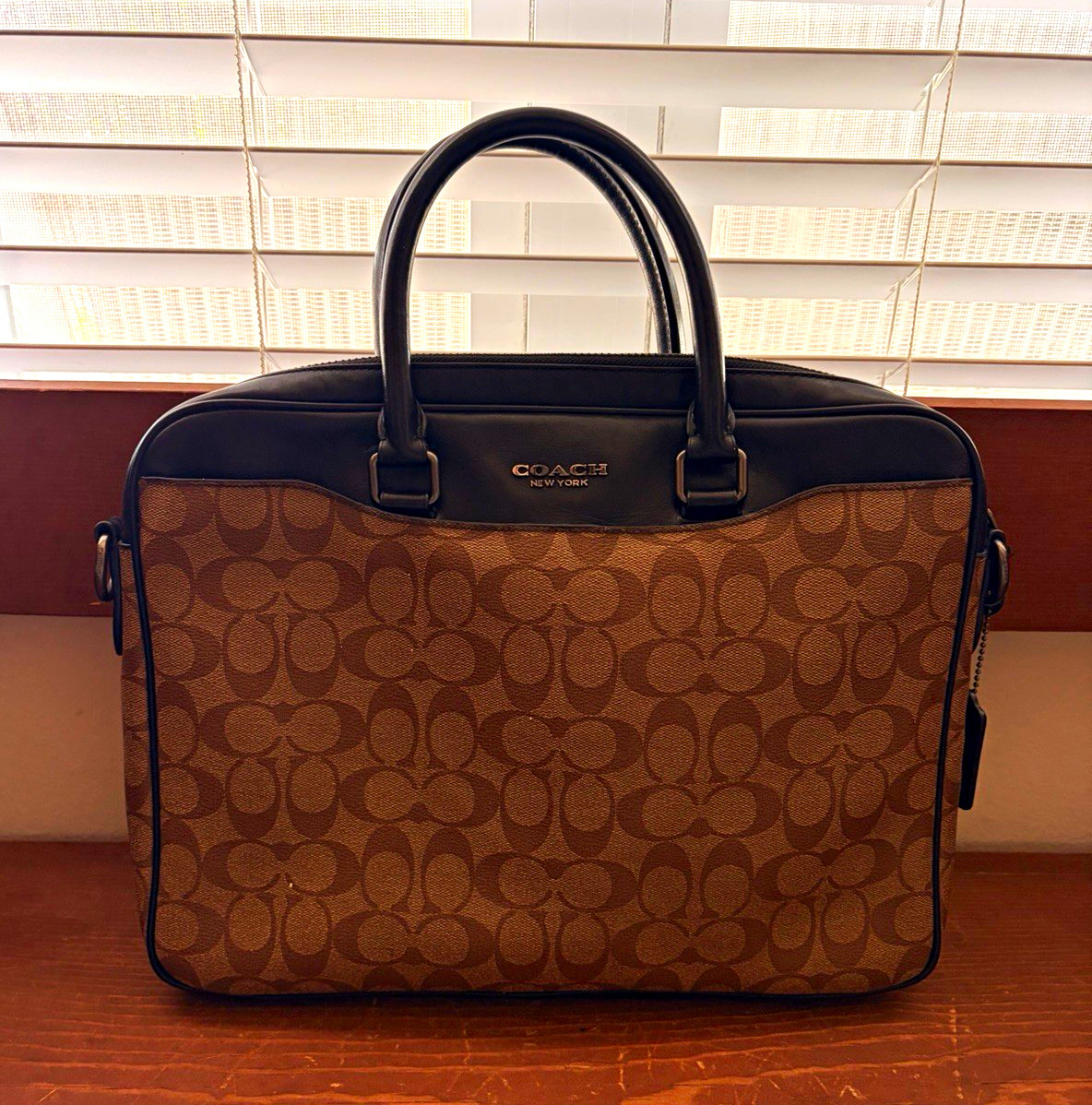 Coac Mens Beckett Slim Brief Case in signature canvas