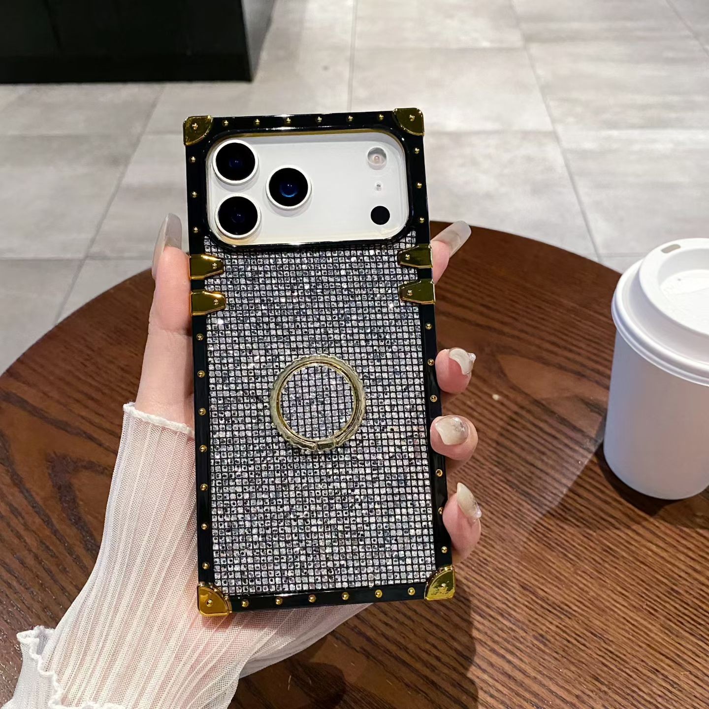 Bling Ring Girl Boxy Trunk Case For 11 12 13 14 16 15 17 Pro Max XR XS 16E