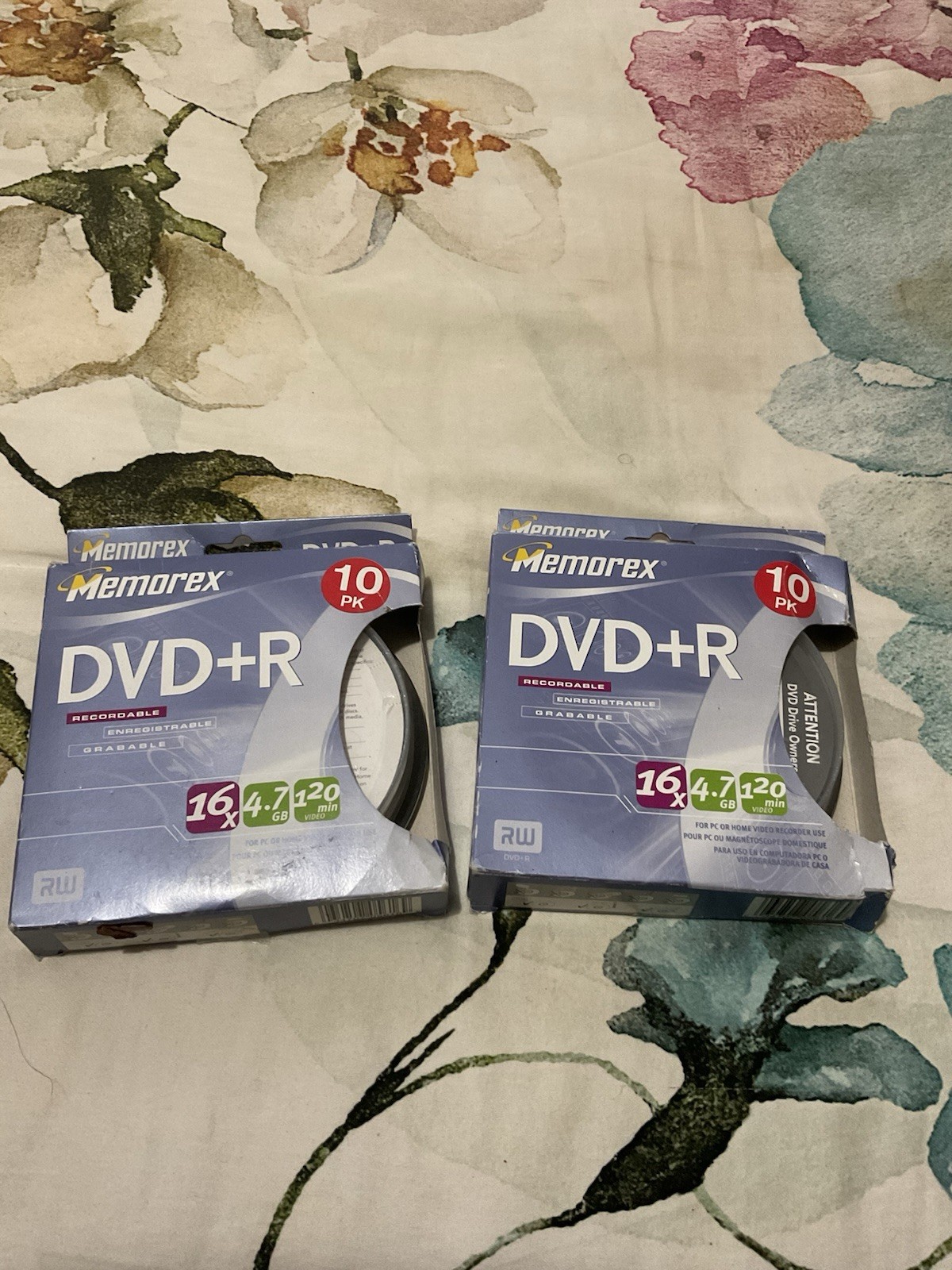 Two Memorex DVD-R 10 Pack 16x 4.7GB/Go 120min