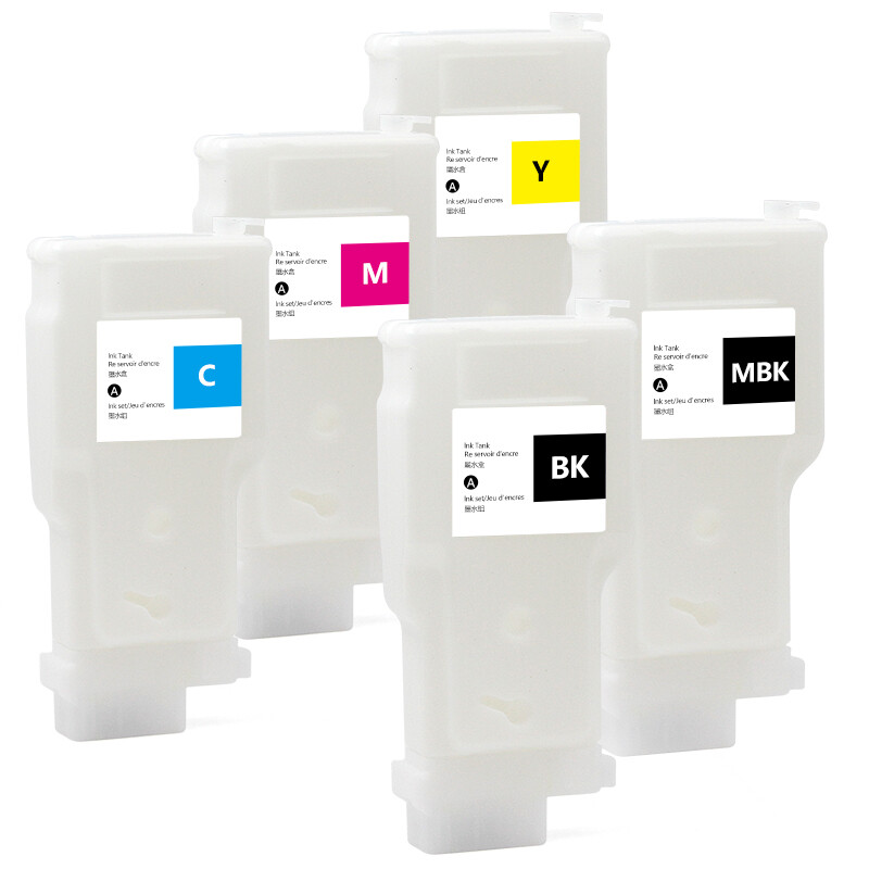 5*300ML PFI-320 Empty Ink Cartridge with Chip for Canon TM-200/205/300/305 