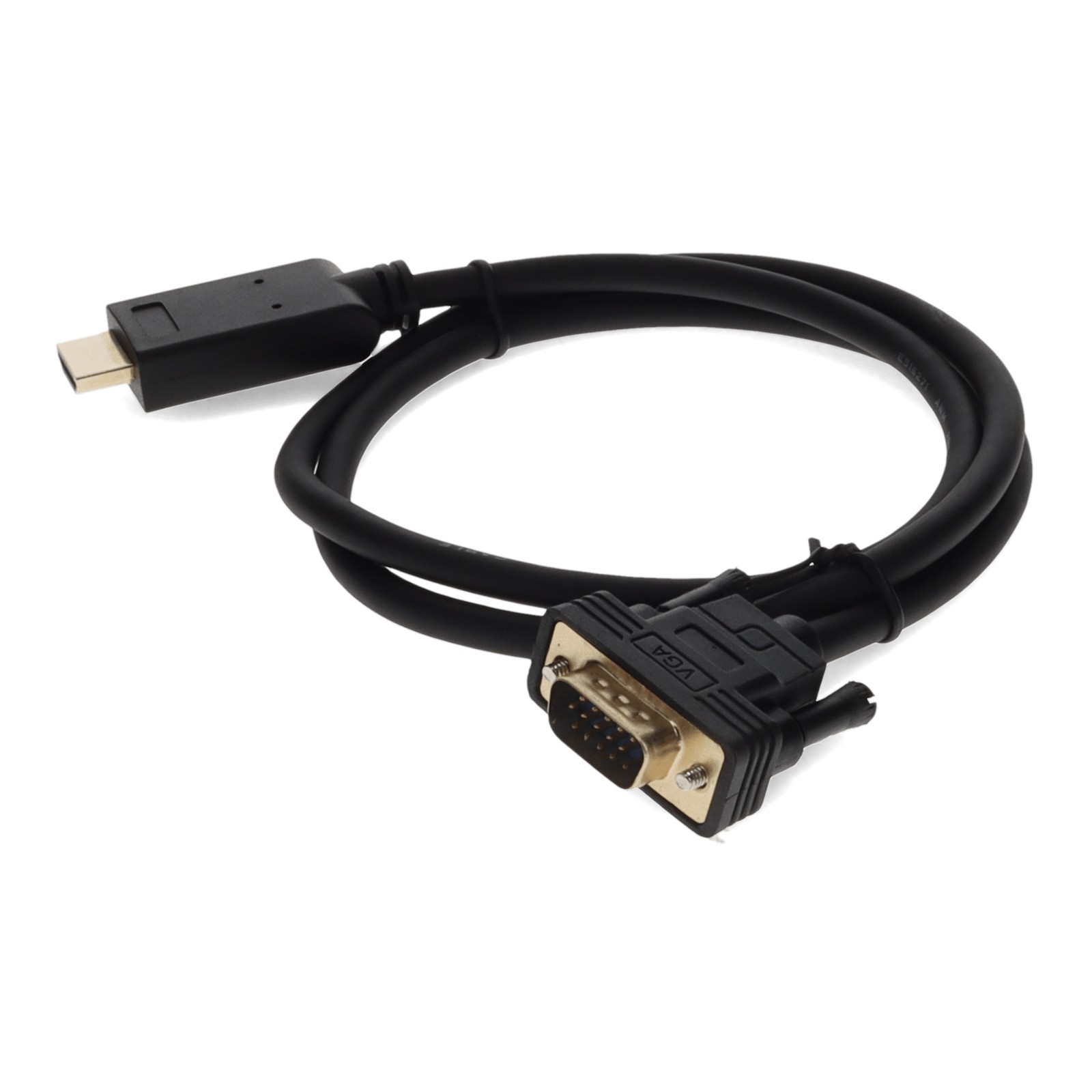 Addon-New-HDMI2VGAMM6 _ ADDON 6FT HDMI 1.3 MALE TO VGA MALE BLACK CABL
