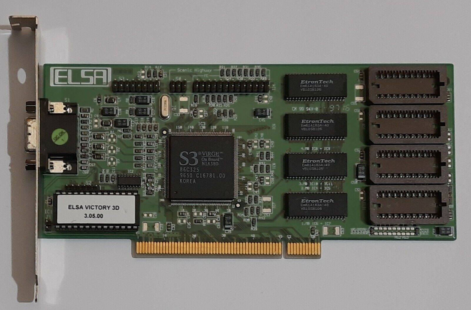 ELSA Victory 3D PCI Graphics Card (S3 ViRGE, 86C325, 2MB, Retro, 1996)