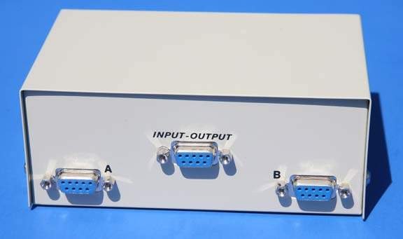 2 Way DB9 Female Bidirectional Manual AB Data Switch Box RS-232 Serial Port