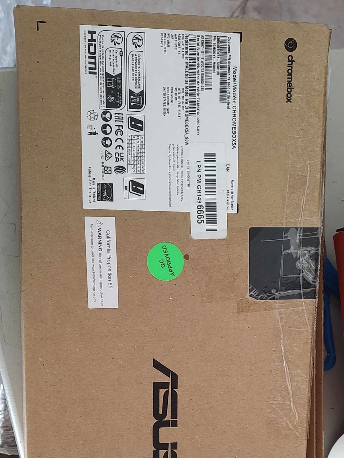 ASUS Chromebox 5a Celeron 7305 8GB/128GB SSD Chrome OS