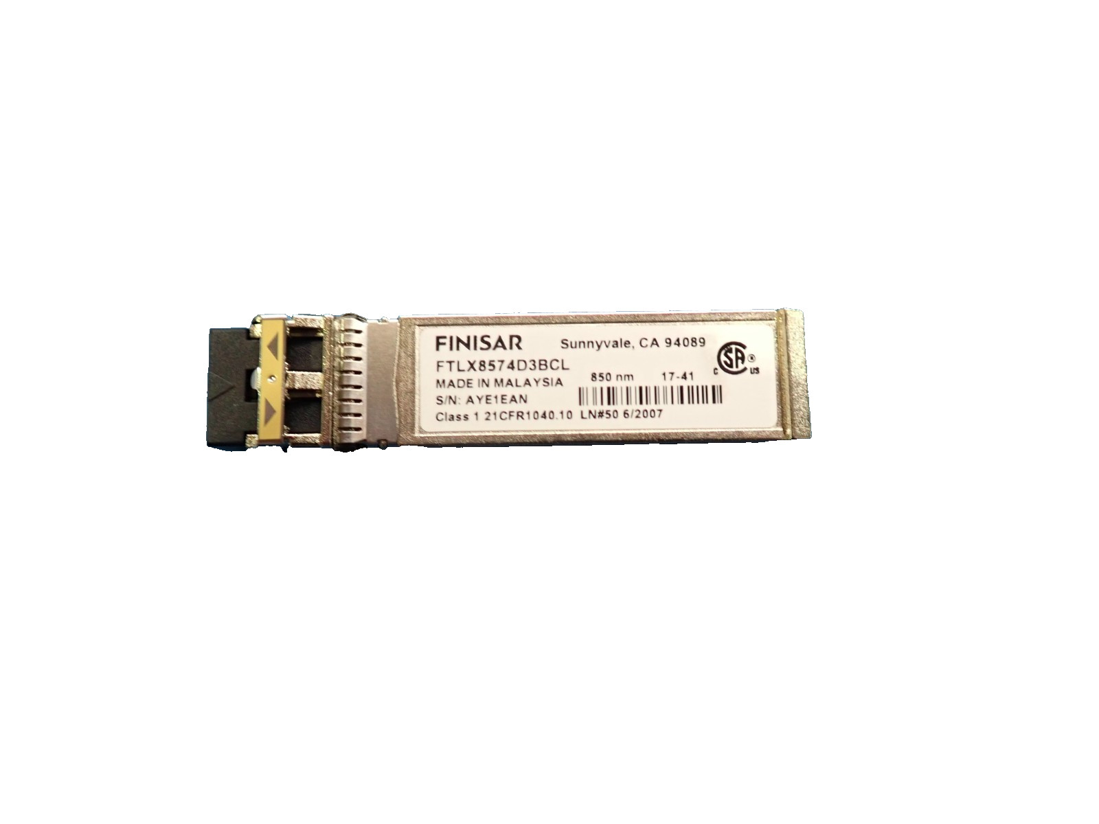 Finisar FTLX8574D3BCL 10GBase-SR 850nm SW SFP+ Optical Transceiver