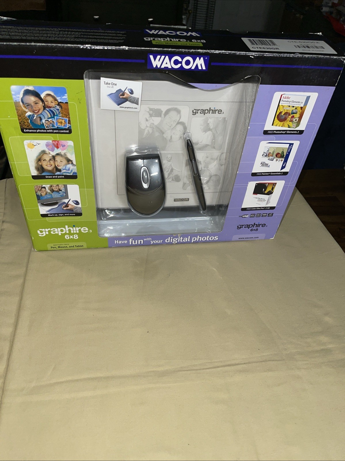 Boxed Wacom Graphire3 6x8 USB Tablet -Sapphire (CTE-630/G0-A)
