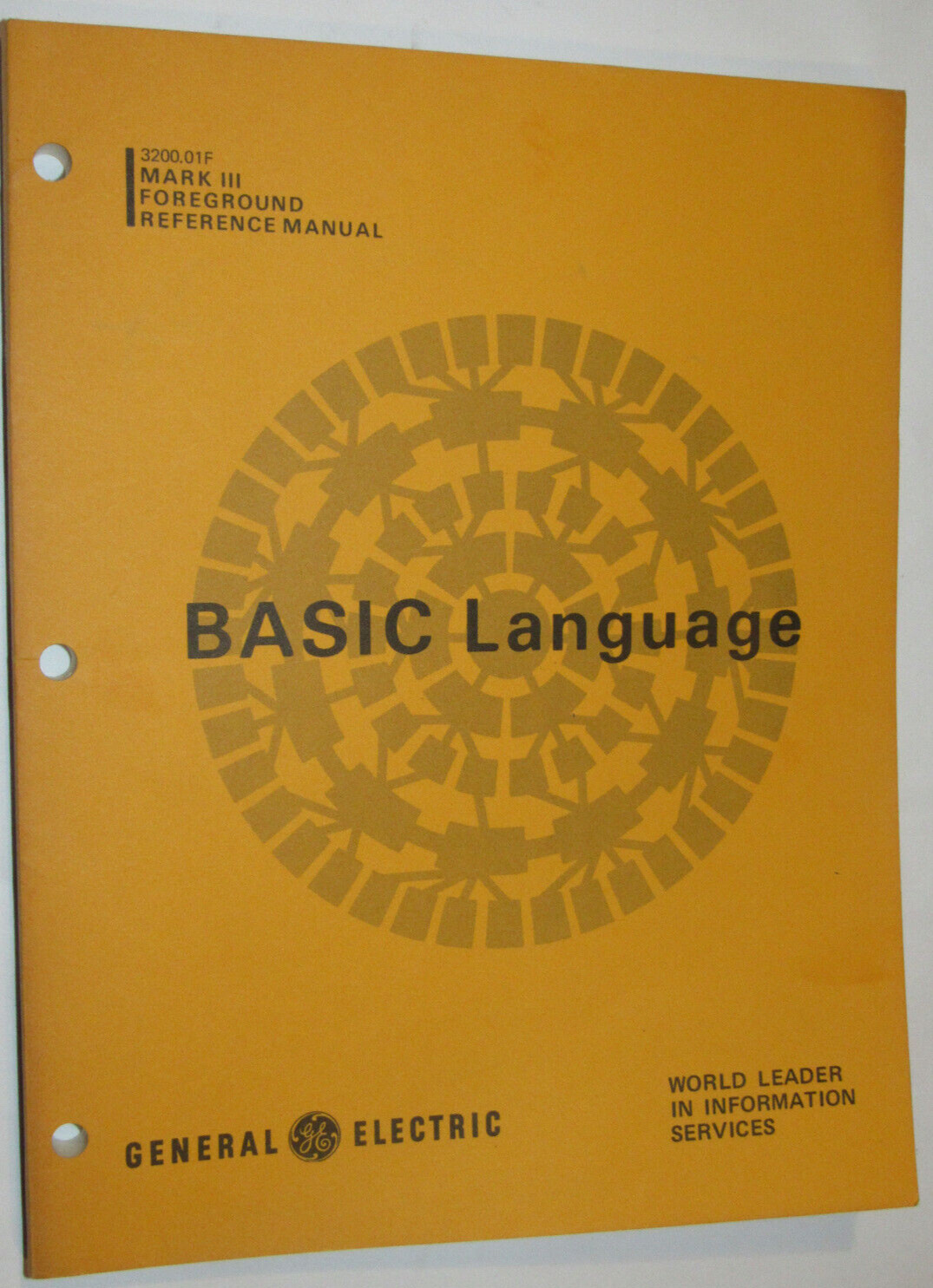 VTG 1973 GE/GENERAL ELECTRIC MARK III COMPUTER BASIC LANGUAGE REFERENCE MANUAL