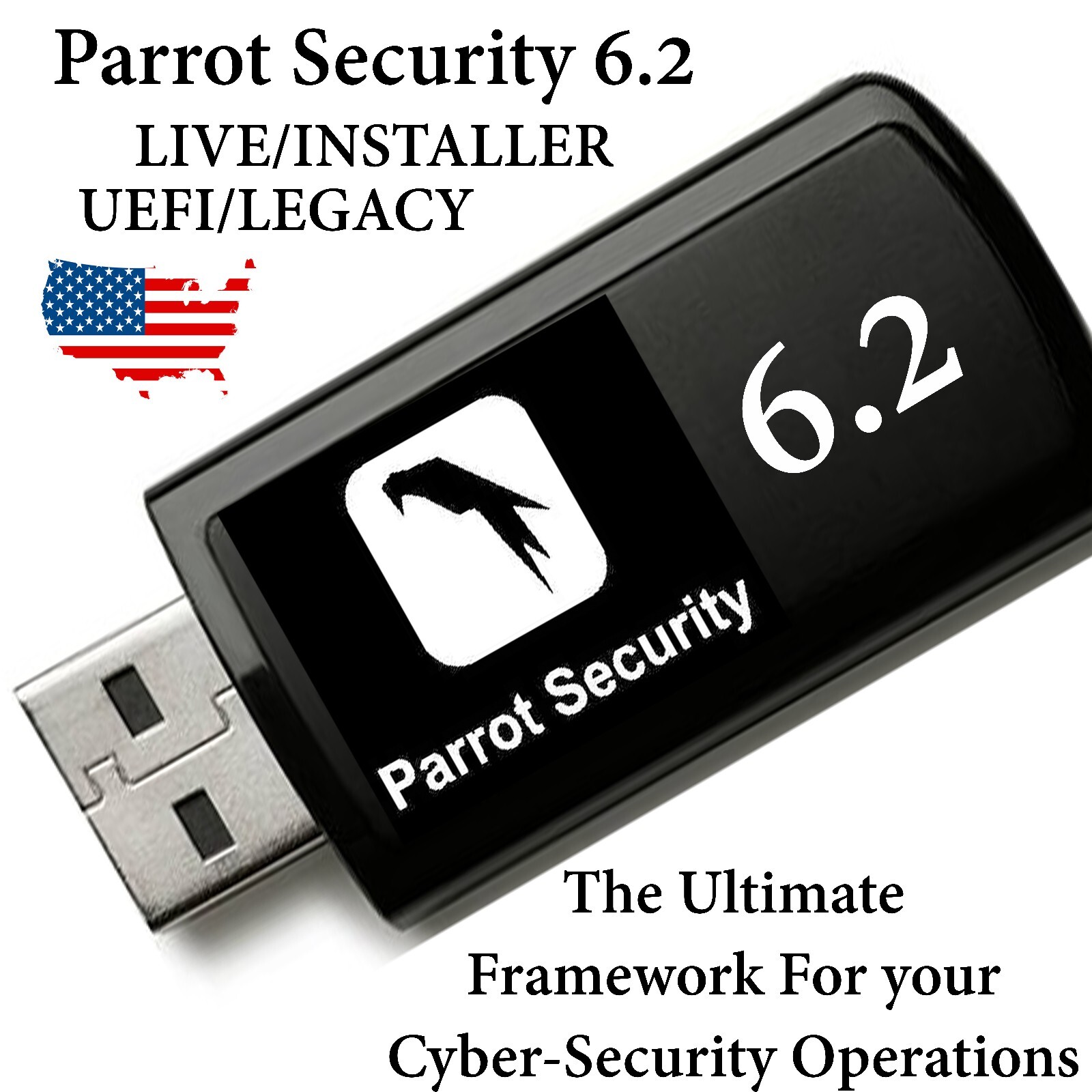Parrot Security 6.2 Bootable USB | UEFI & Legacy Mode | Live/Installer Fast-Ship