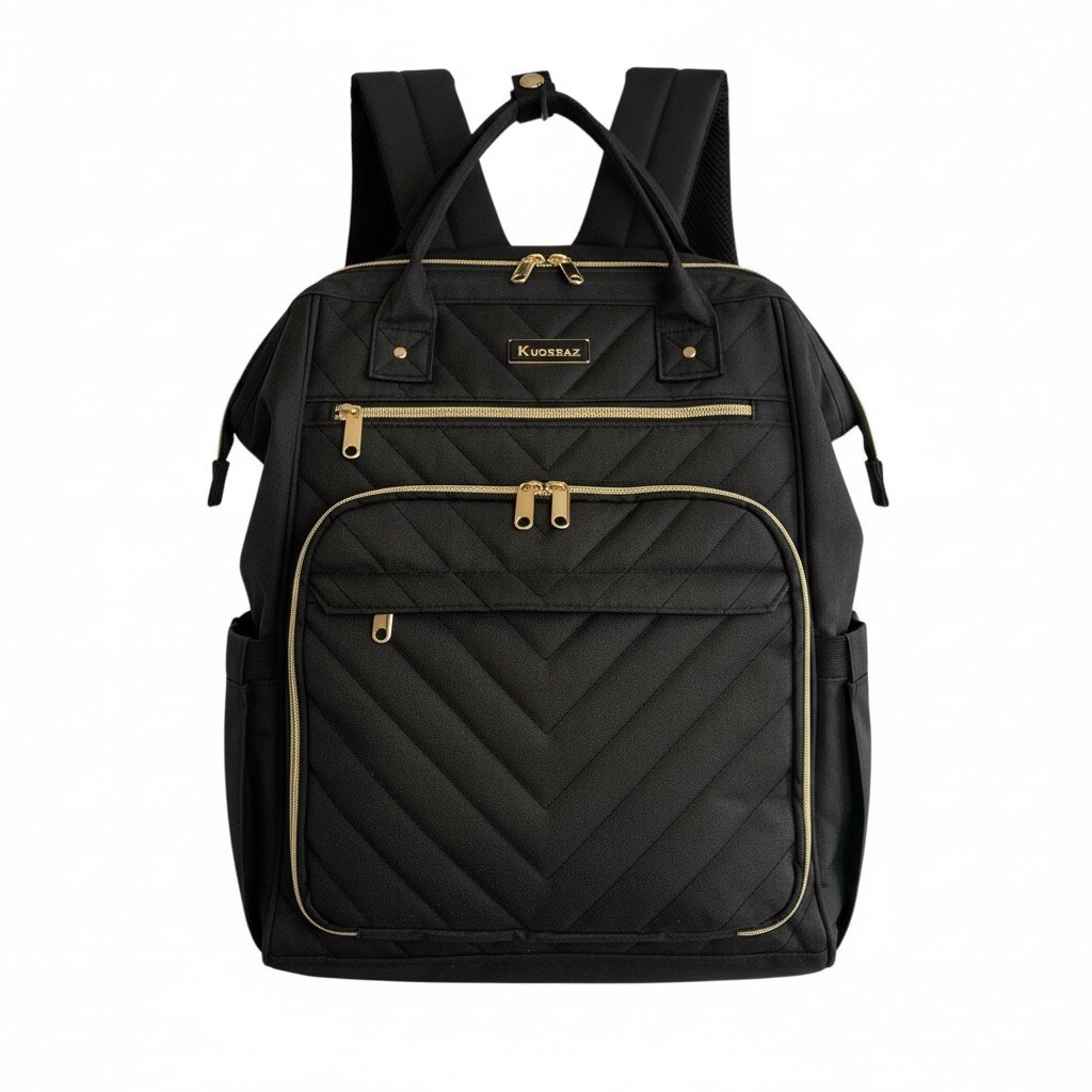 Kuosdaz Laptop Backpack 15.6"Travel with USB Charging Port Black Business Tech