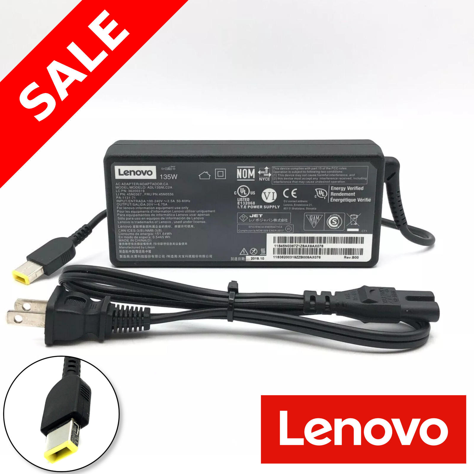 Genuine Lenovo 135W AC Adapter for ThinkCentre Neo 50q Gen 4 Tiny Desktop w/PC