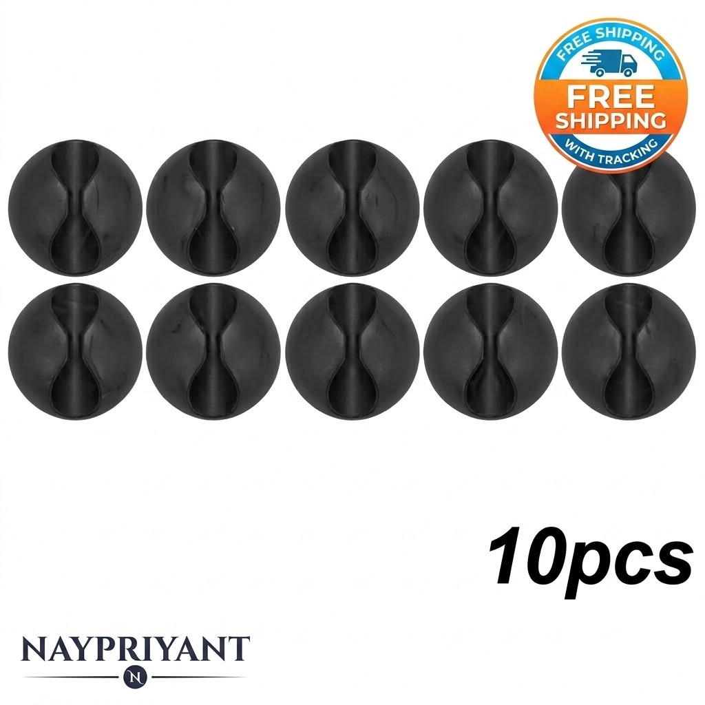 10x Mini Cable Winder Organizer Clip Desk Tidy Wire Cord Holder Charging Cable