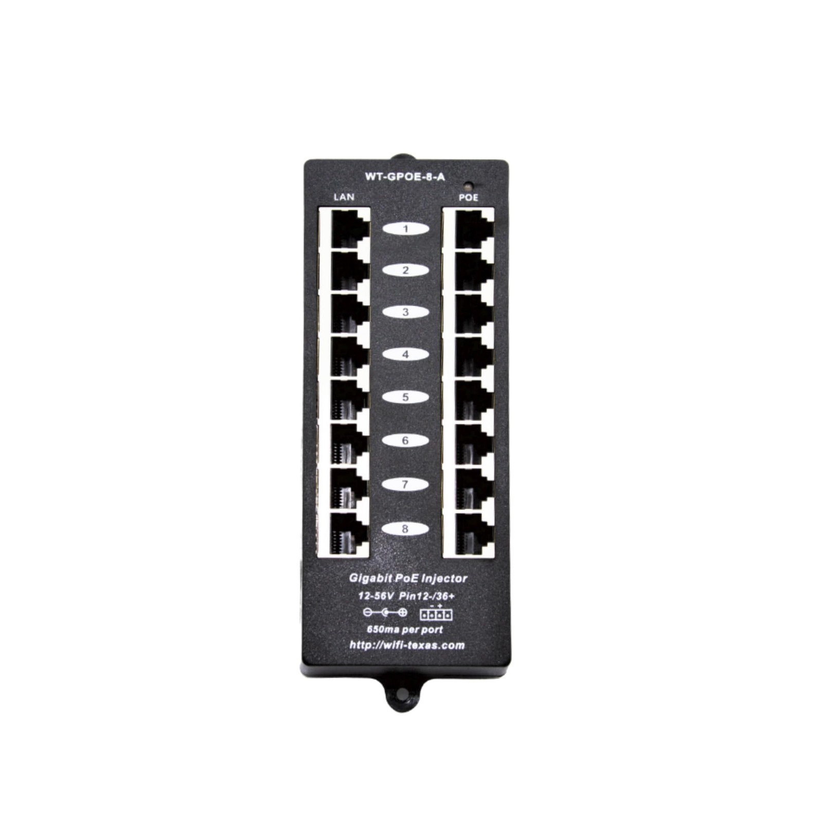 8-Port Gigabit PoE Injector with 48V 120W Supply