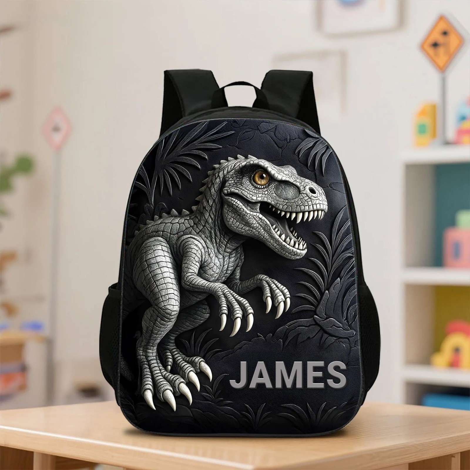 Personalized Kids Dinosaur Backpack Back To School Birthday Gift Boys Toddler Up