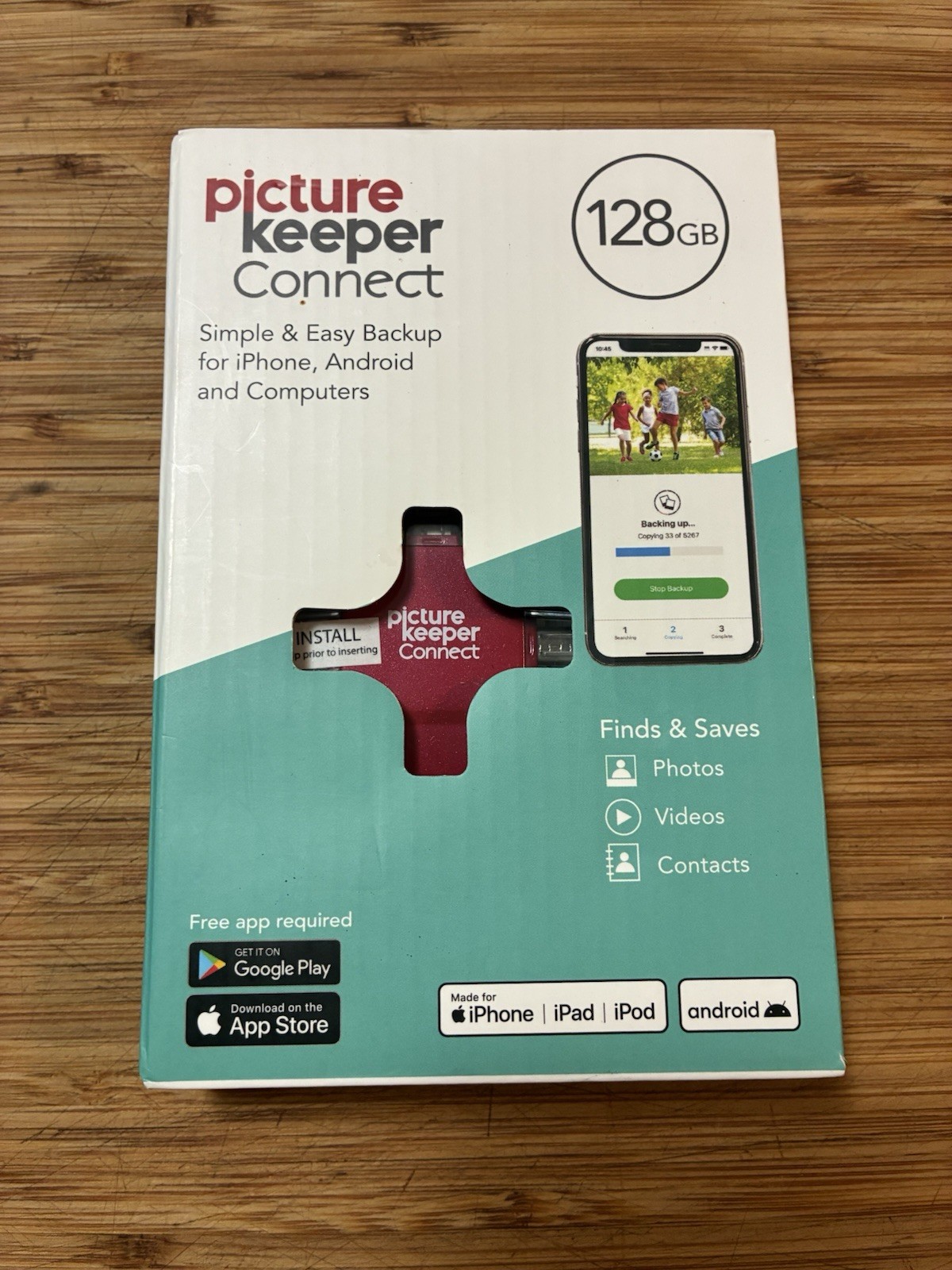 NEW Picture Keeper Connect 128GB Memory Bank Berry: iPhone, Android, Computers