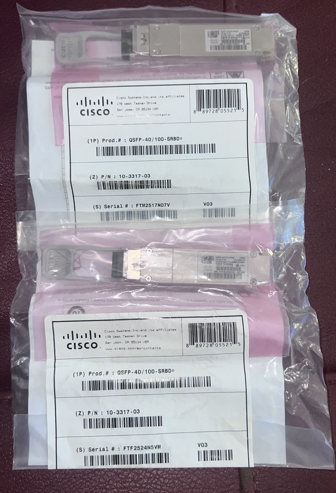 Cisco QSFP-40/100-SRBD Transceiver Module (New In Bag)