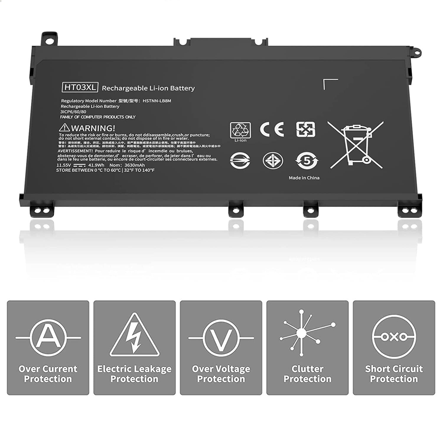 OEM HT03XL Battery for HP Pavilion L11421-2C2 L11119-855 15-CS 15-DA 11.4V NEW