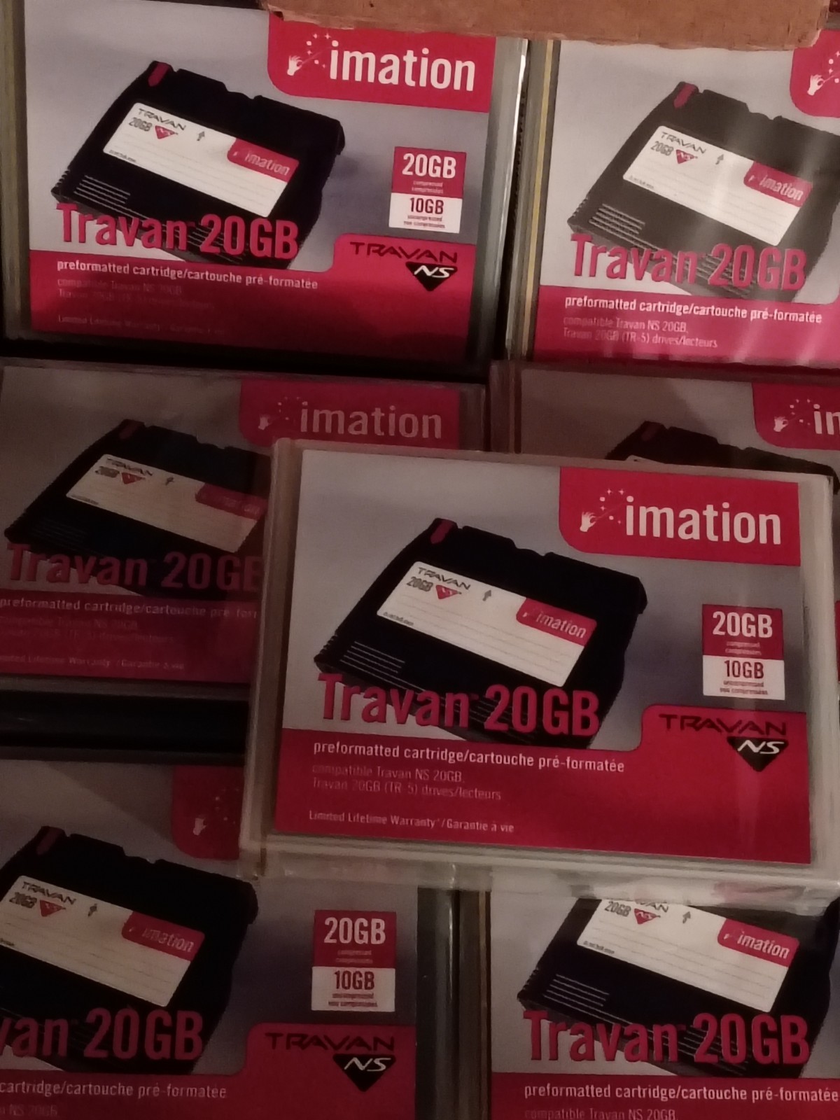 Imation 20GB/10GB TR-5 Travan NS20 Data Tape Cartridges Lot of 5 , 