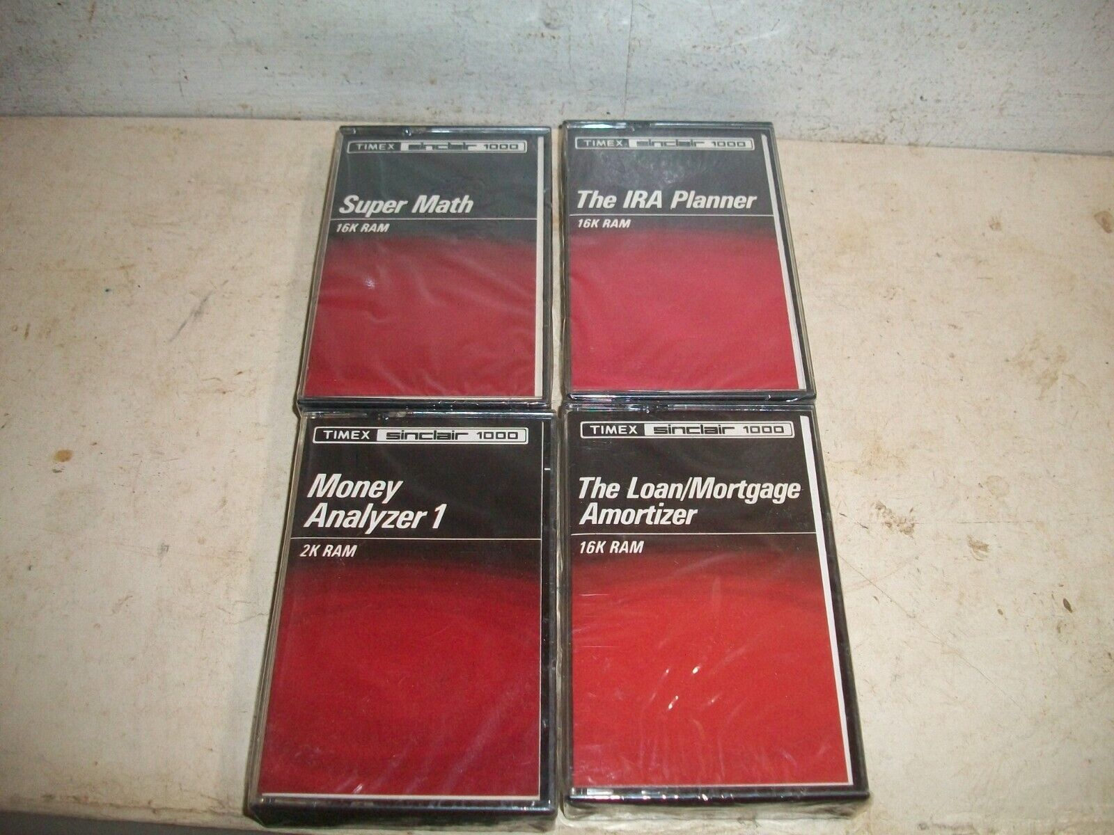 4 Factory Sealed Timex Sinclair 1000 Computer cassettes  Games IRA - Super math