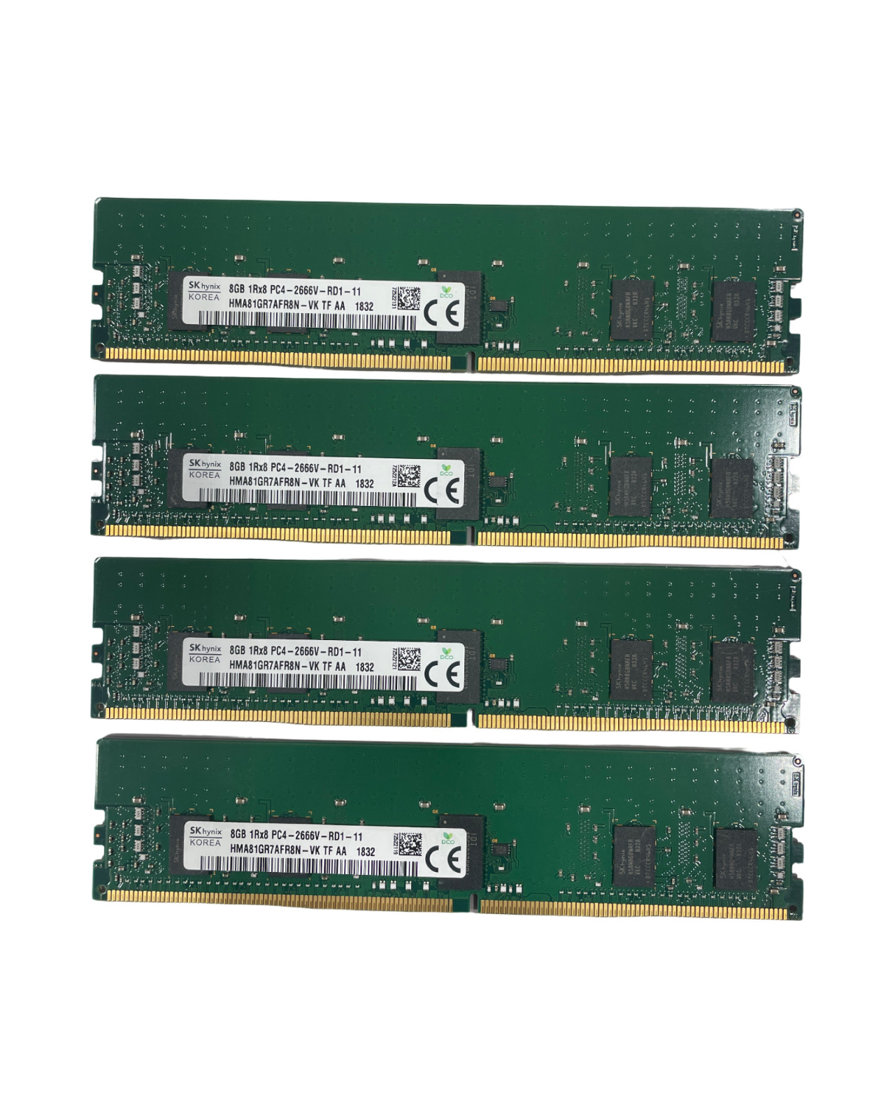 (LOT OF 4) SK Hynix HMA81GR7AFR8N 8GB 1Rx8 PC4-2666V DDR4 Server RAM #21