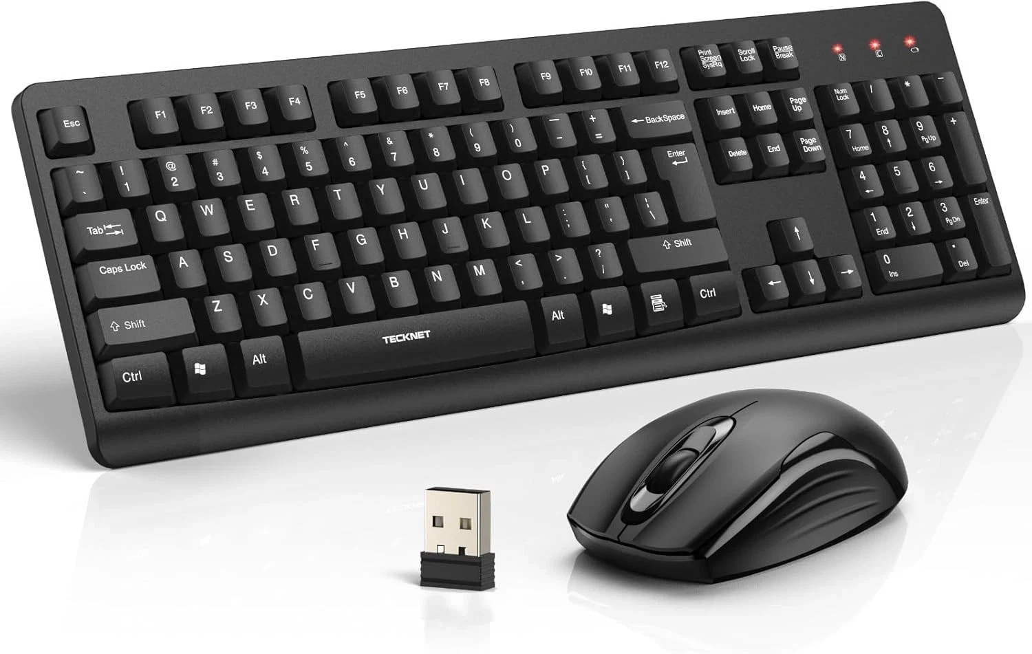 Full Size Large Print 2.4g Wireless Keyboard and Mouse with Oversized Print f...
