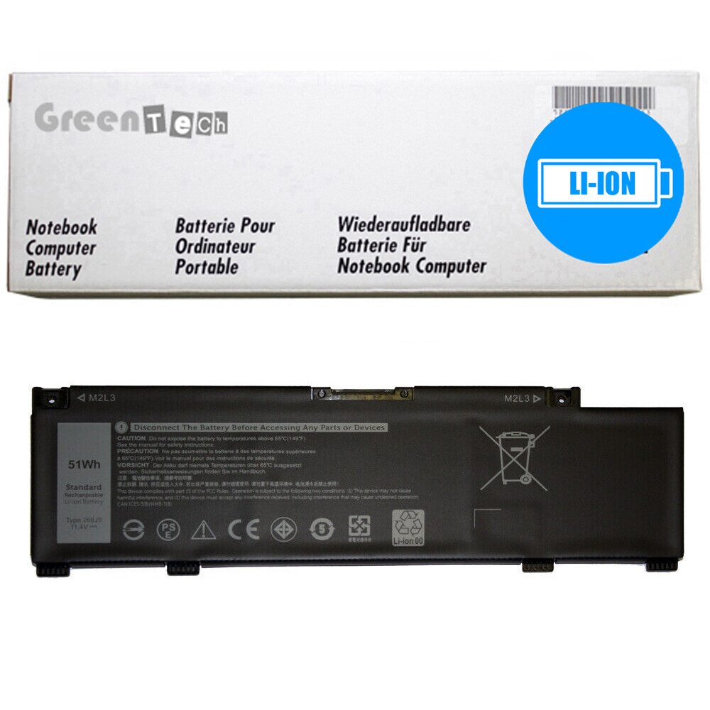 GREENTECH 266J9 M4GWP BATTERY FOR DELL G3 3590 G5 5500 I5490 11.4V 53WHR PN1VN