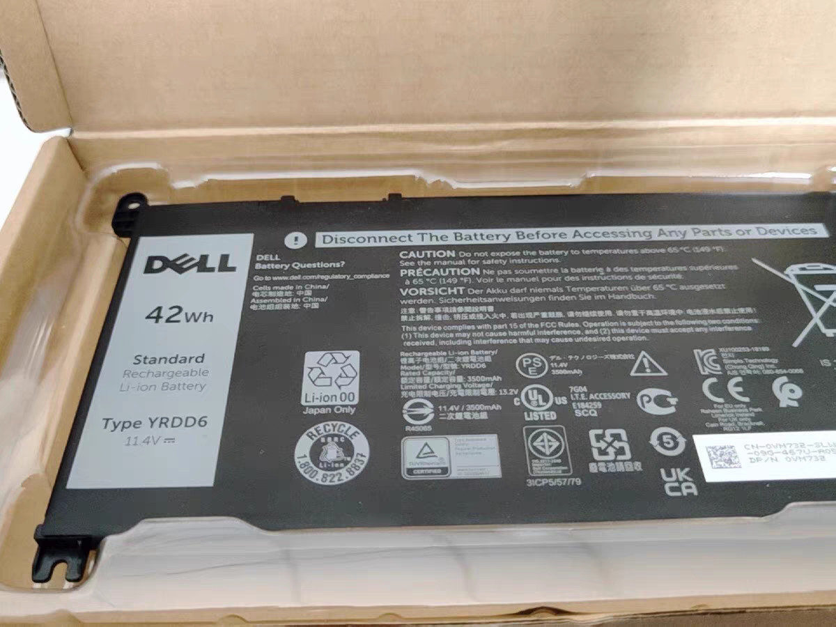 Genuine OEM YRDD6 Battery For Dell Inspiron 3493 3582 3583 3584 7586 3793 42Wh