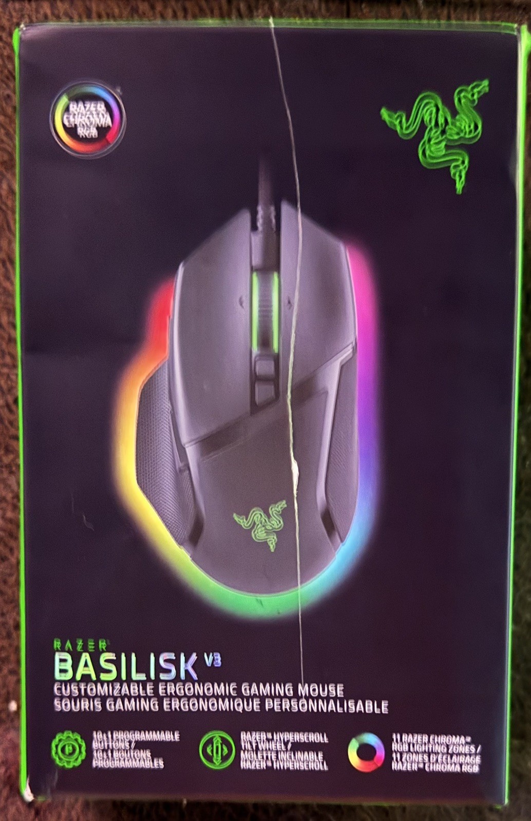 Razer Basilisk V3 Wired Ergonomic Gaming Mouse, Adjustable DPI, Programmable