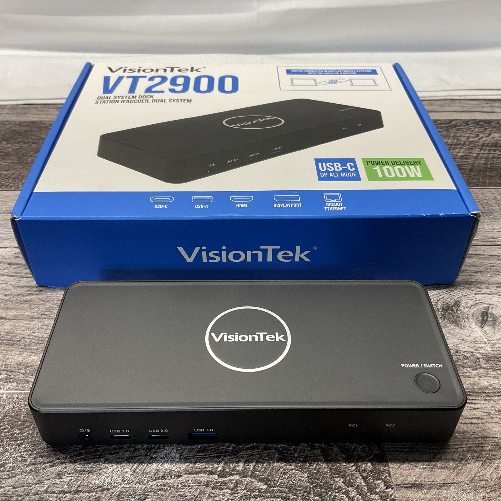 VisionTek VT2900 USB-C Docking Station New Open Box