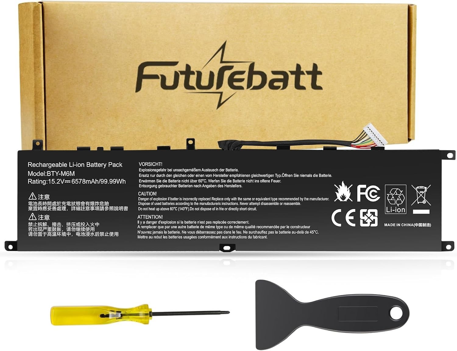 Futurebatt BTY-M6M Battery Replacement MSI GS66 Stealth 10SD 10SE GE76 Raider