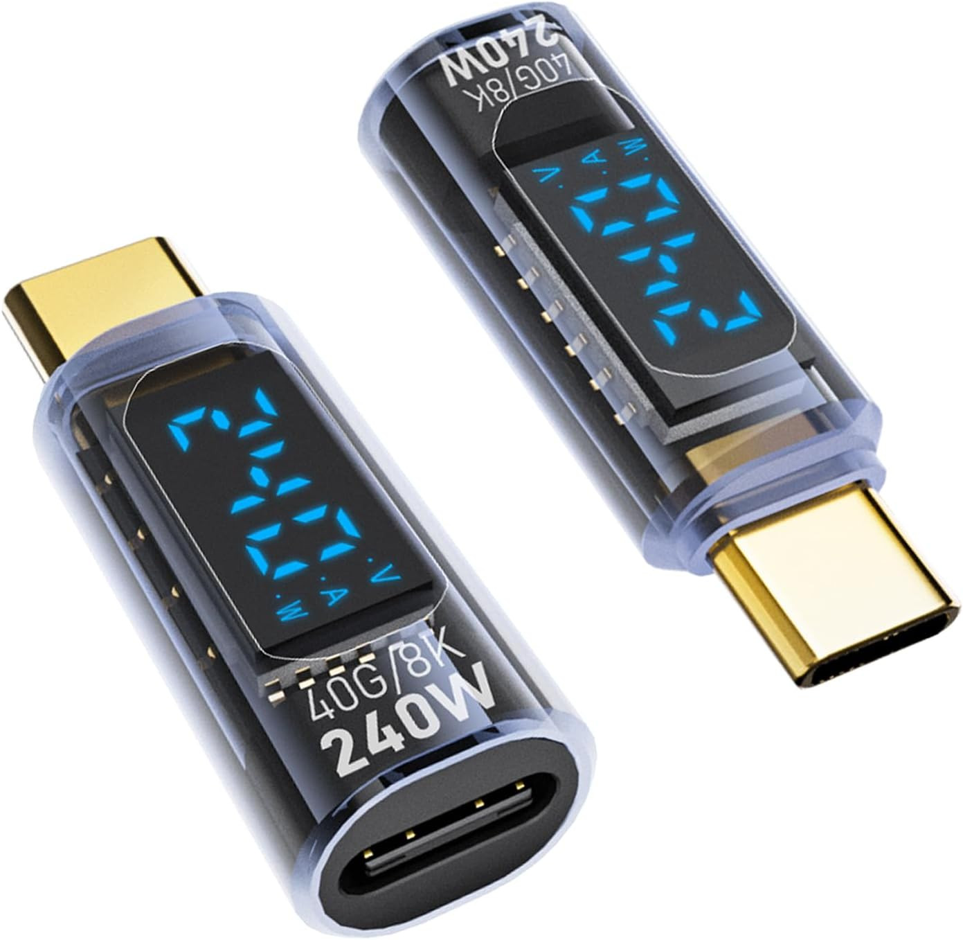 240W USB C Adapter with LED Digital Display, 2 Pack
