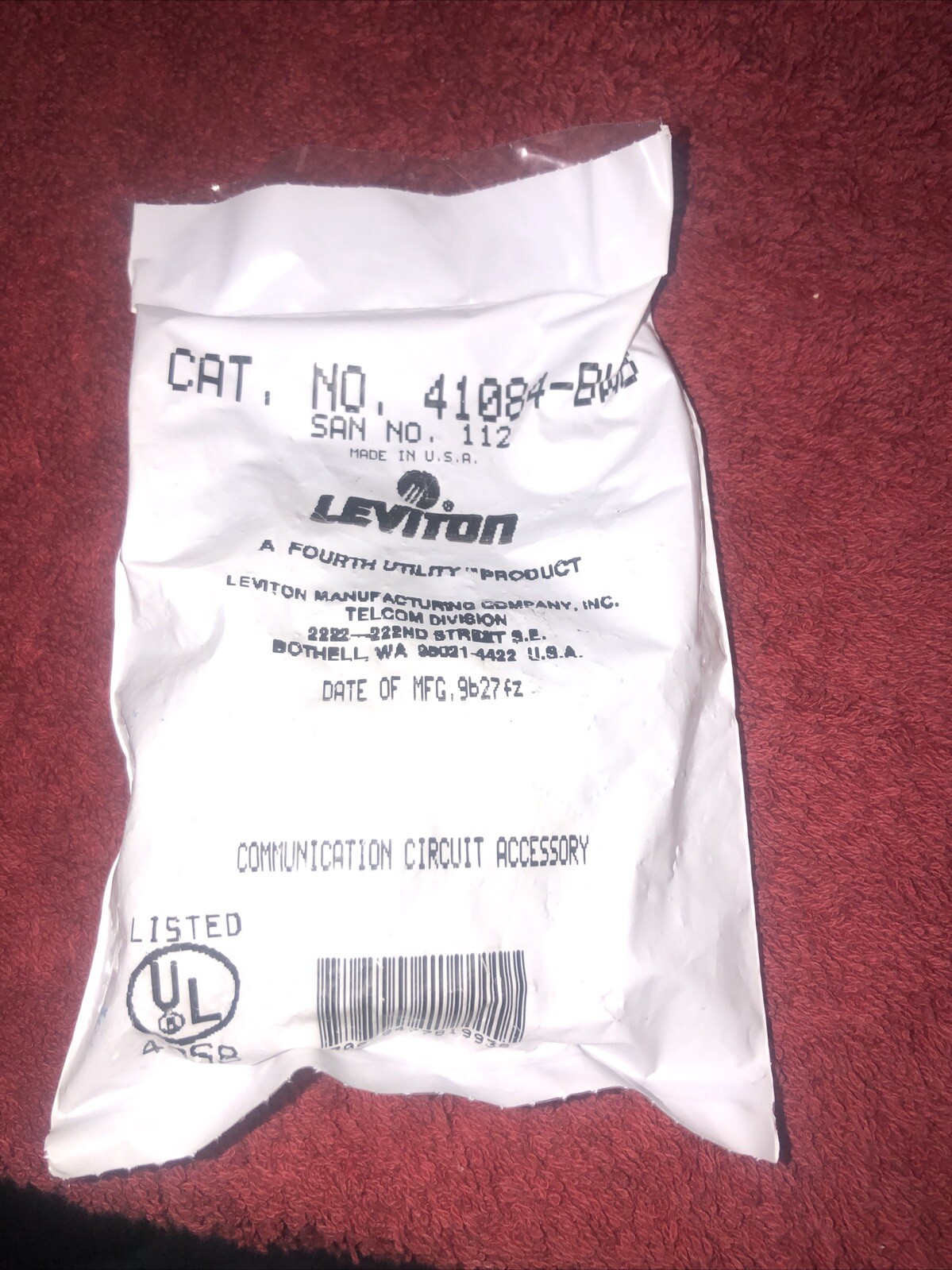 Leviton CAT 41084-BWB QuickPort Snap-In Blank White Module (10 PCS)