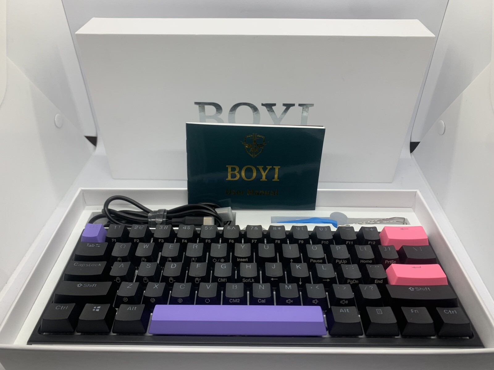 BOYI 60% Mechanical Gaming Keyboard,BOYI 61 Mini RGB Cherry MX Switch PBT Keycap