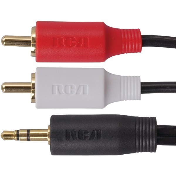 RCA AH205R MP3 3.5mm to 2 RCA Plugs Y-Adapter, 3ft