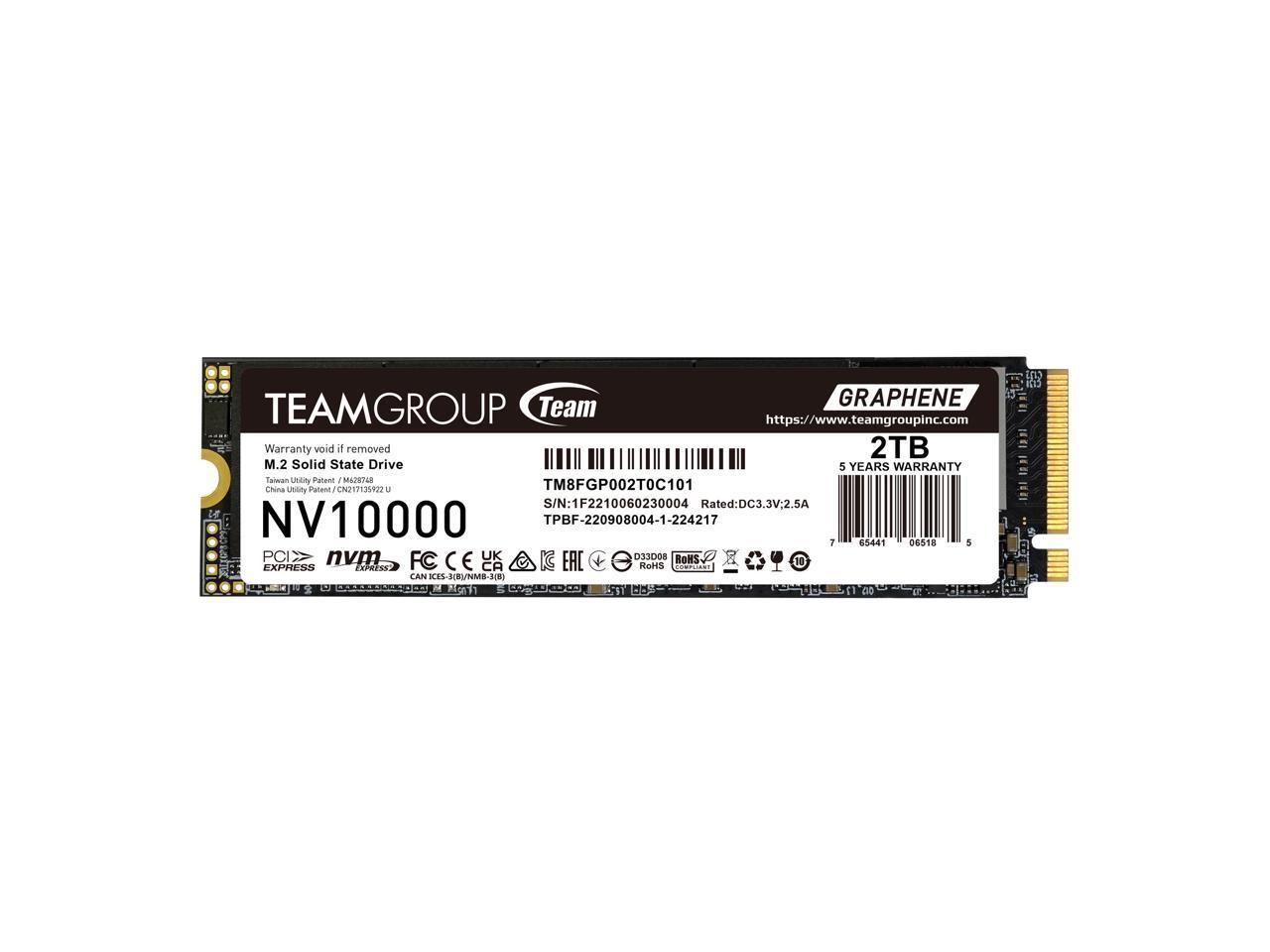 Team Group Inc TM8FGP002T0C101 PCIe Gen5 NVMe SSD 2TB High Performance