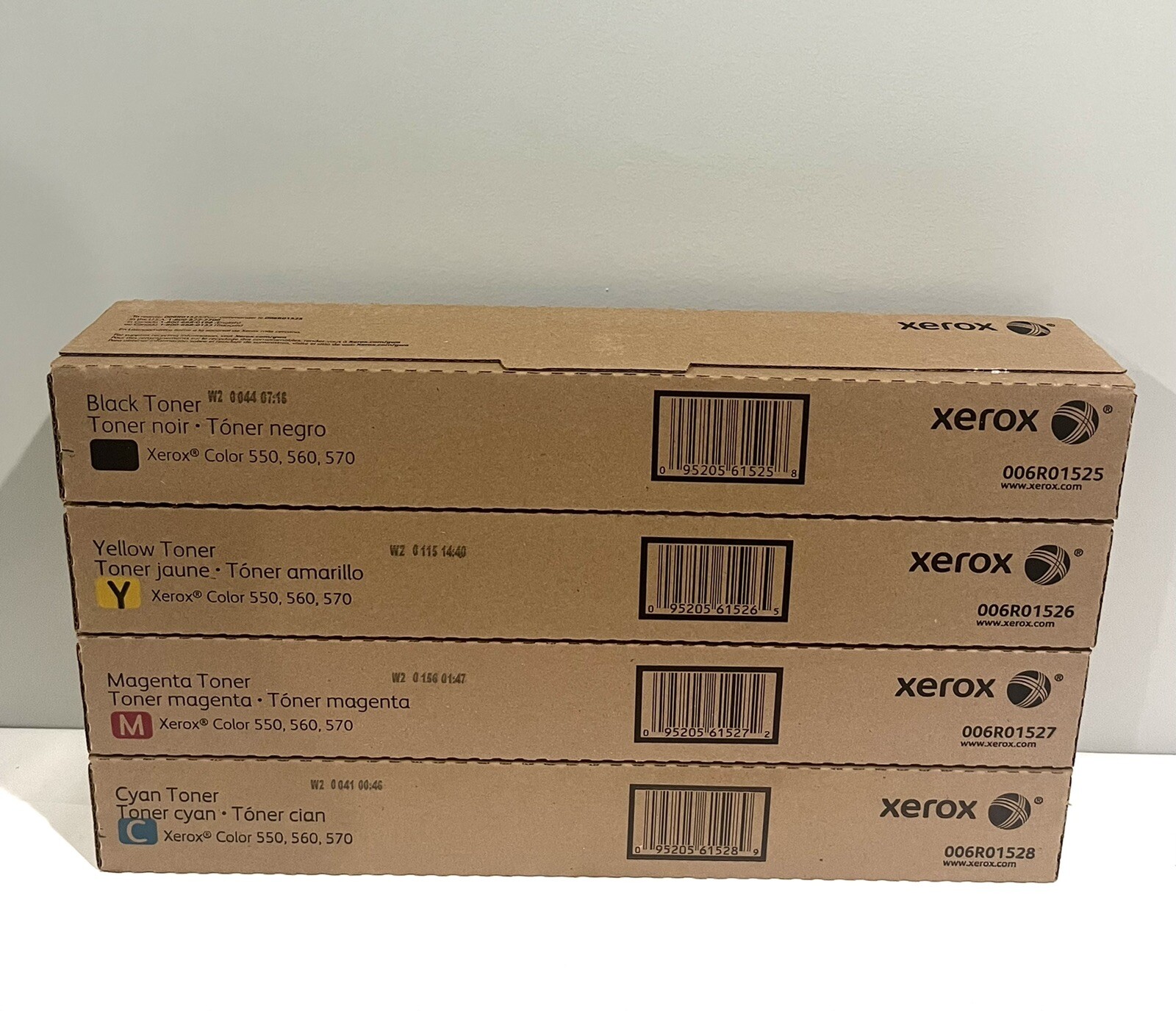 Xerox 006R01525 26 27 28 Toner Cartridges Set KYMC For Color 550 560 570 OEM NEW