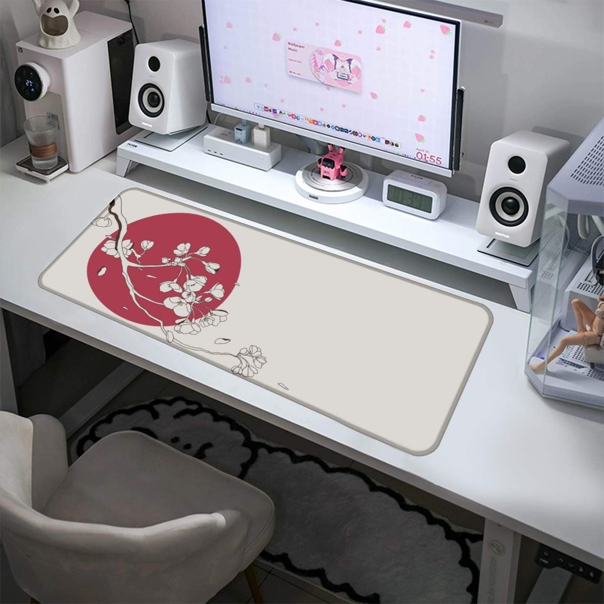 Gaming Mouse Pad / Desk Mat - XL | Minimalist Japanese Sakura Cherry Blossom
