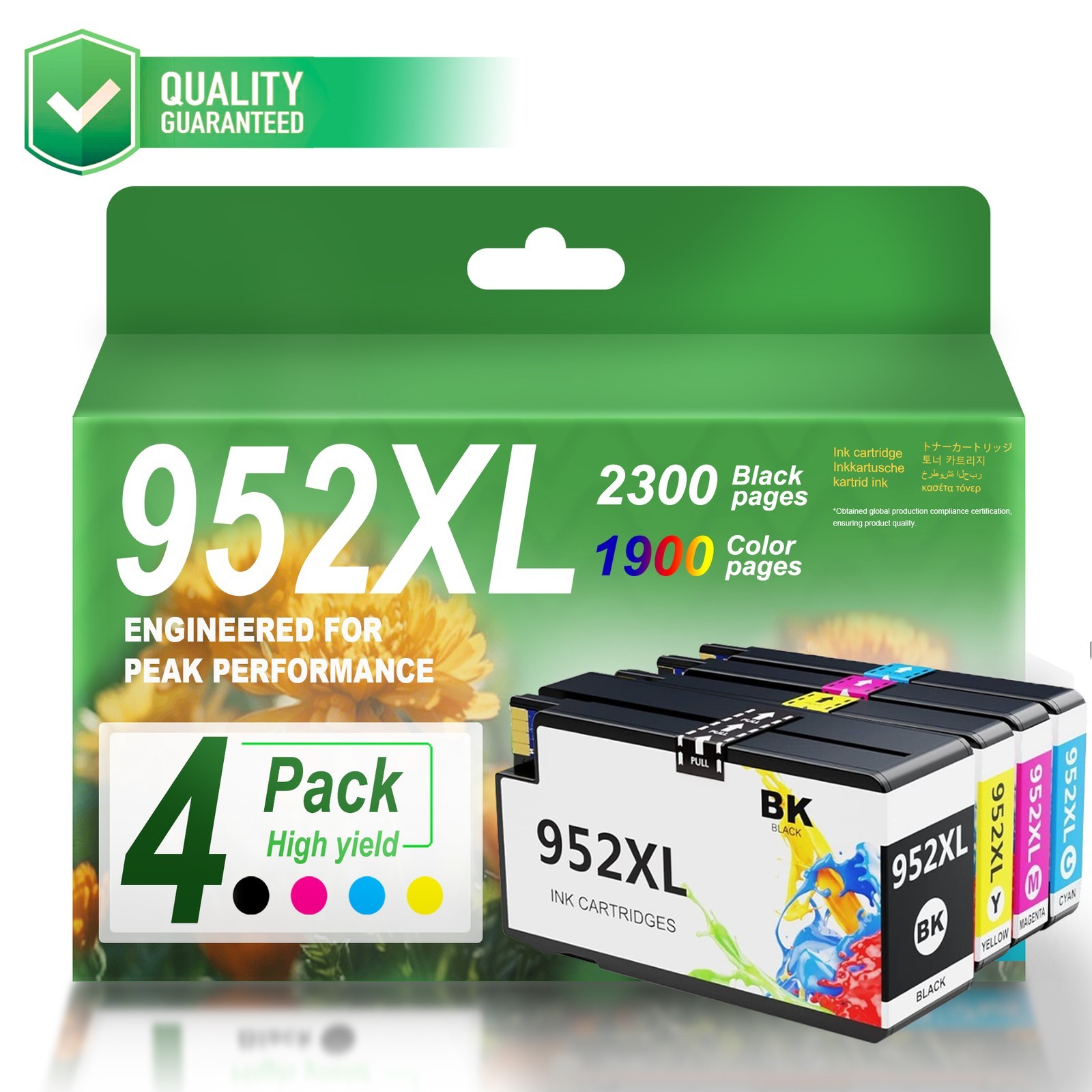 952XL 4PK(BK/C/M/Y)  Ink Cartridges For HP OfficeJet Pro8710 8720 8743 8747 7740