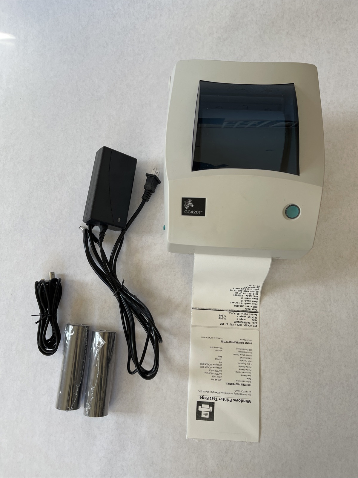 Zebra GC420T Thermal Transfer  & Direct Thermal Label Printer & Power Tested